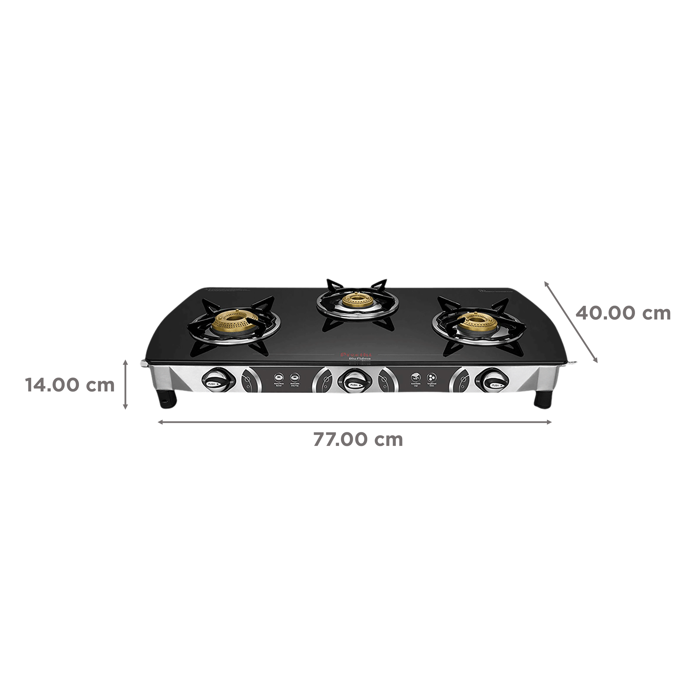 preethi blu flame 3 burner gas stove