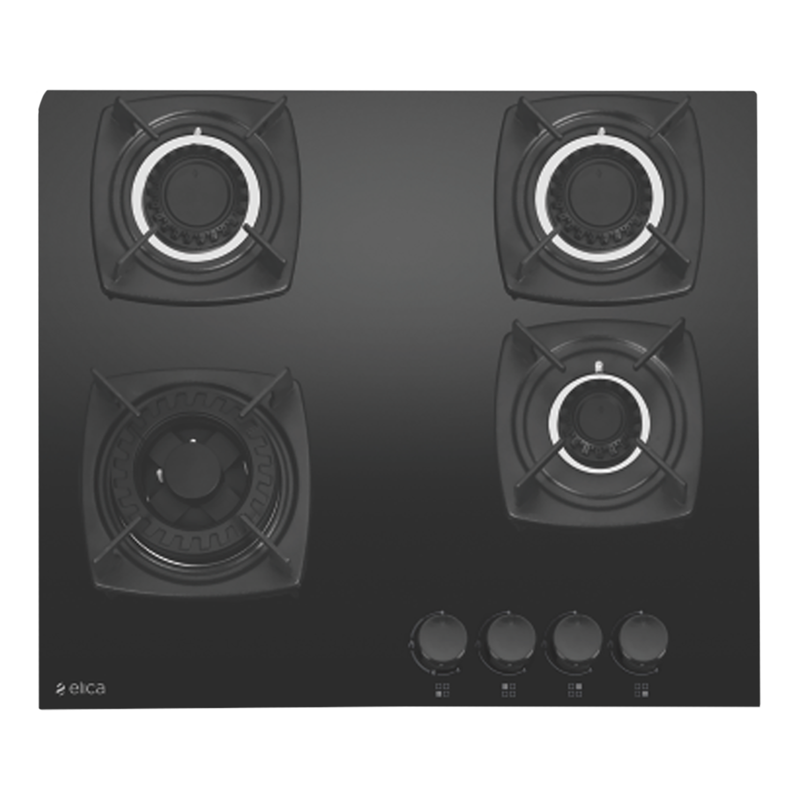 

Elica DT FLEXI MFC 4B 60 SWIRL Glass Top 4 Burner Automatic Hob (Rotational On Device Control, Black)