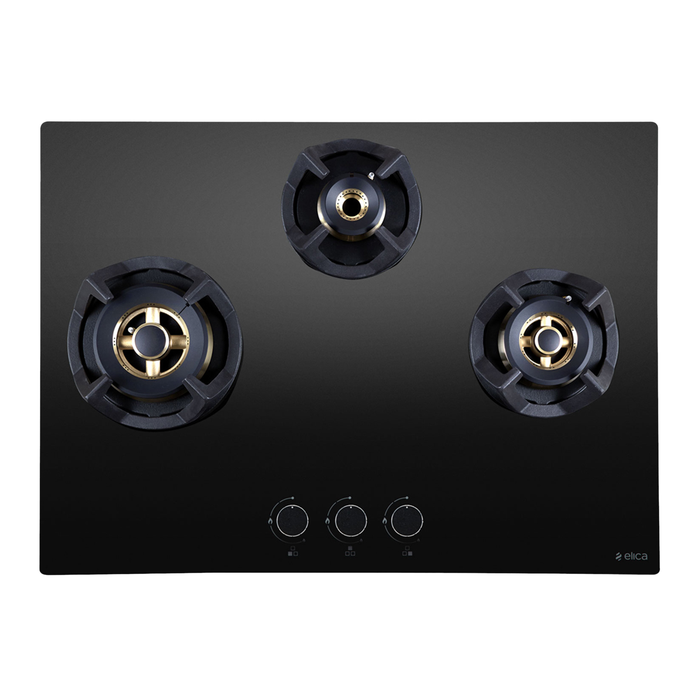 

elica CLASSIC FB MFC 3B 70 MT Glass Top 3 Burner Automatic Electric Hob (Cast Iron Support, Black), No color