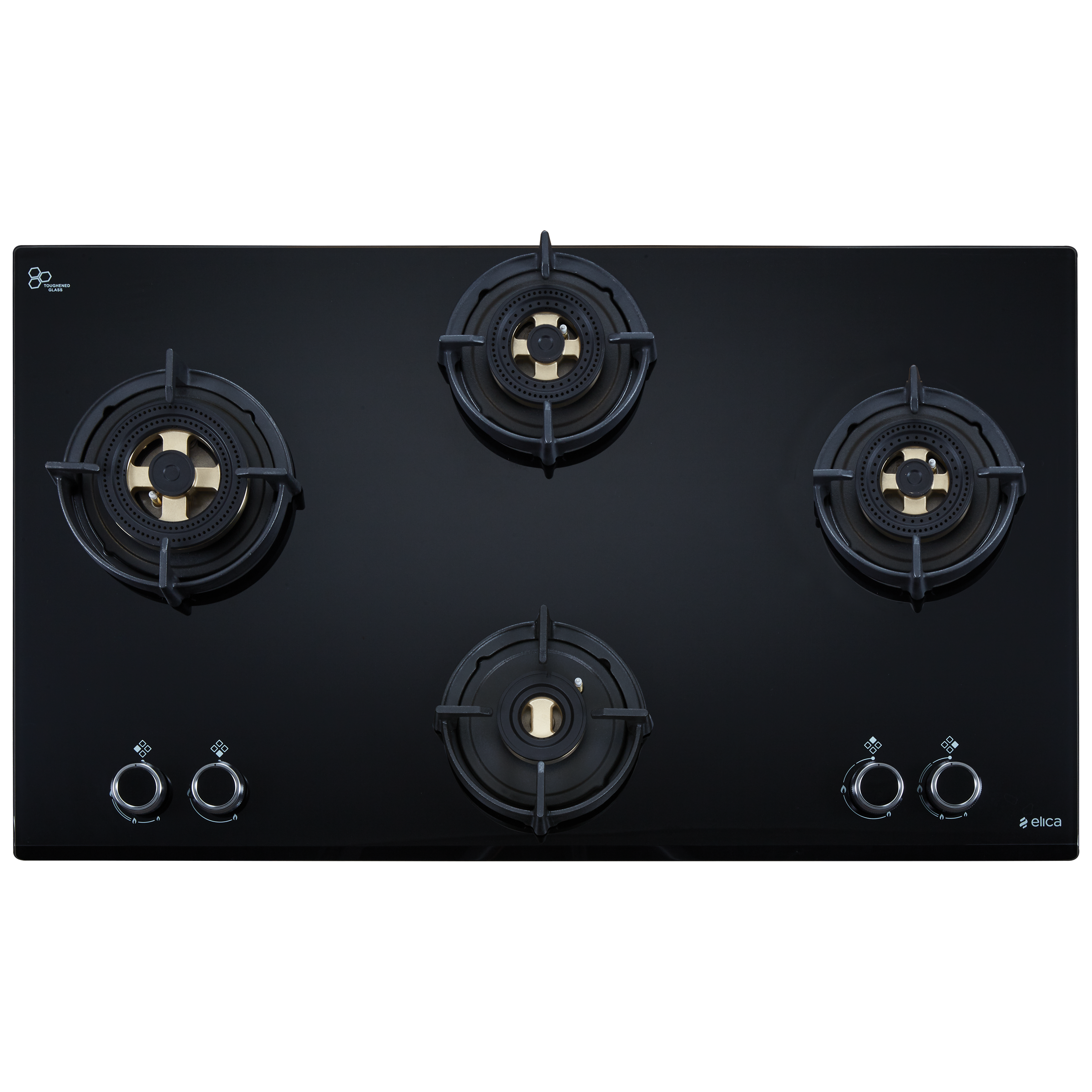 Elica FLEXI DFS FB MFC 4B 91 FFD 4 Burner Automatic Hob (Heat Resistant Knobs, Black)