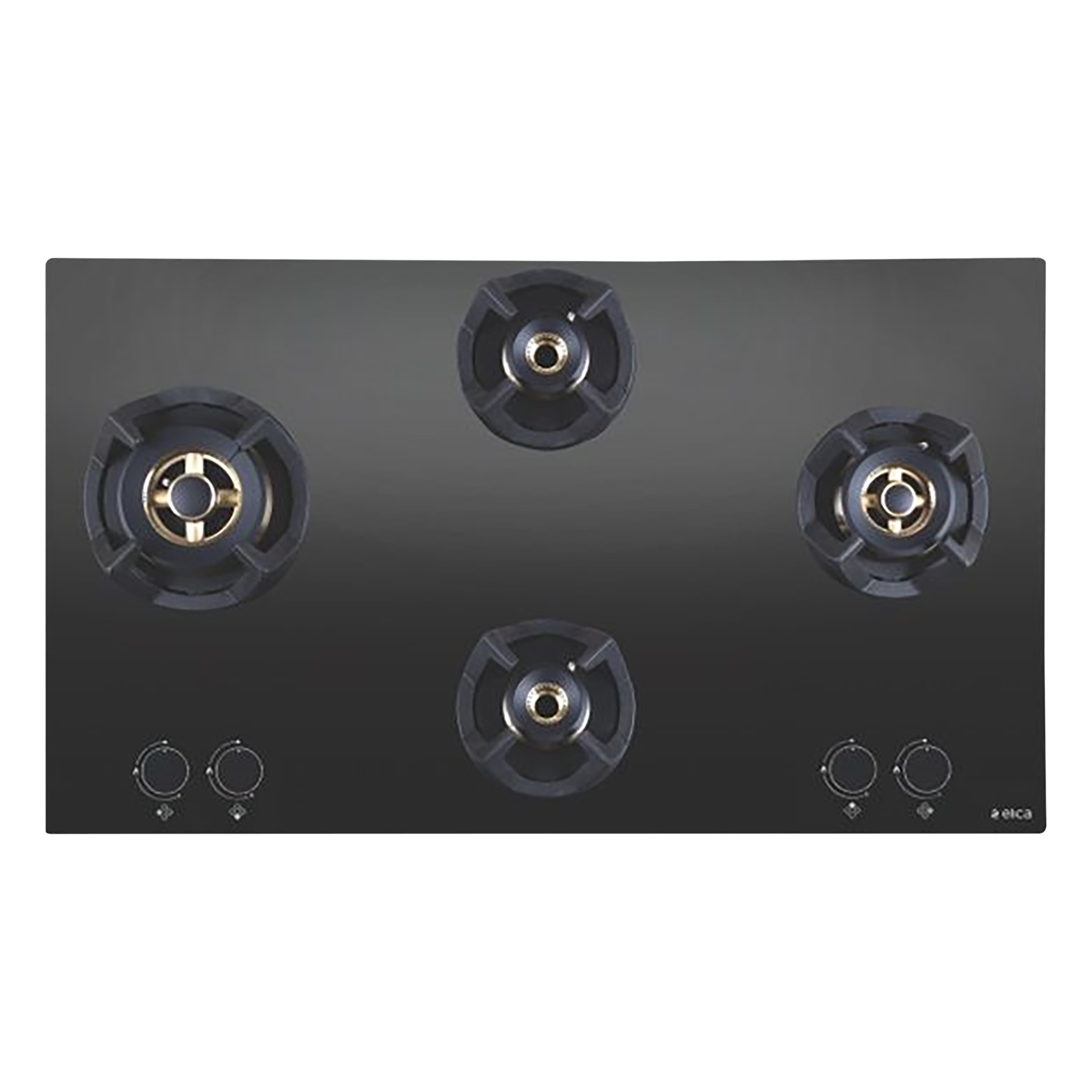 Elica CLASSIC FLEXI FB MFC 4B 70 MT FFD Glass Top 4 Burner Automatic Electric Hob (Round Metallic Knob, Black)