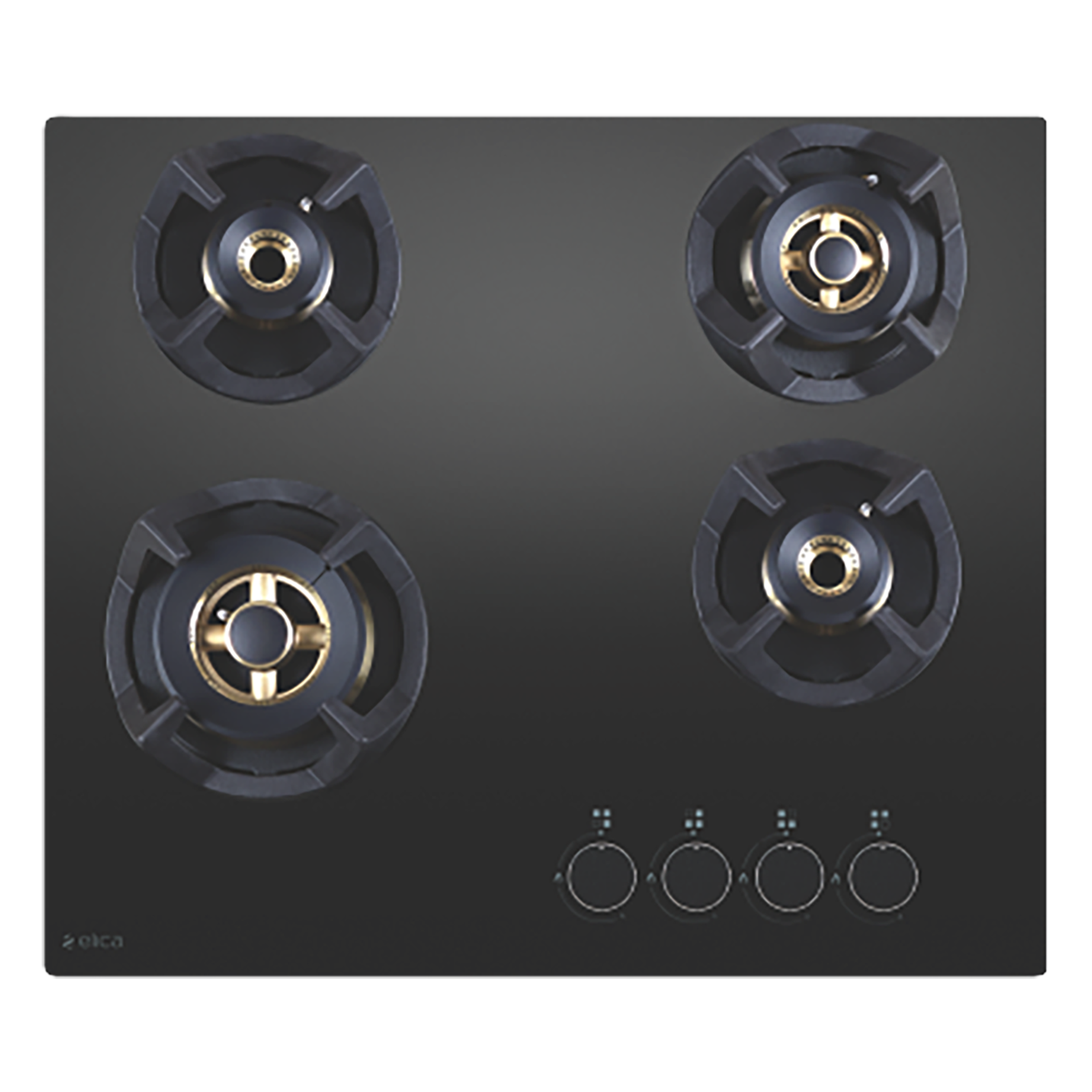 Elica CLASSIC FLEXI FB MFC 4B 60 MT FFD Glass Top 4 Burner Automatic Electric Hob (Heavy Duty Multi Frame Burners, Black)