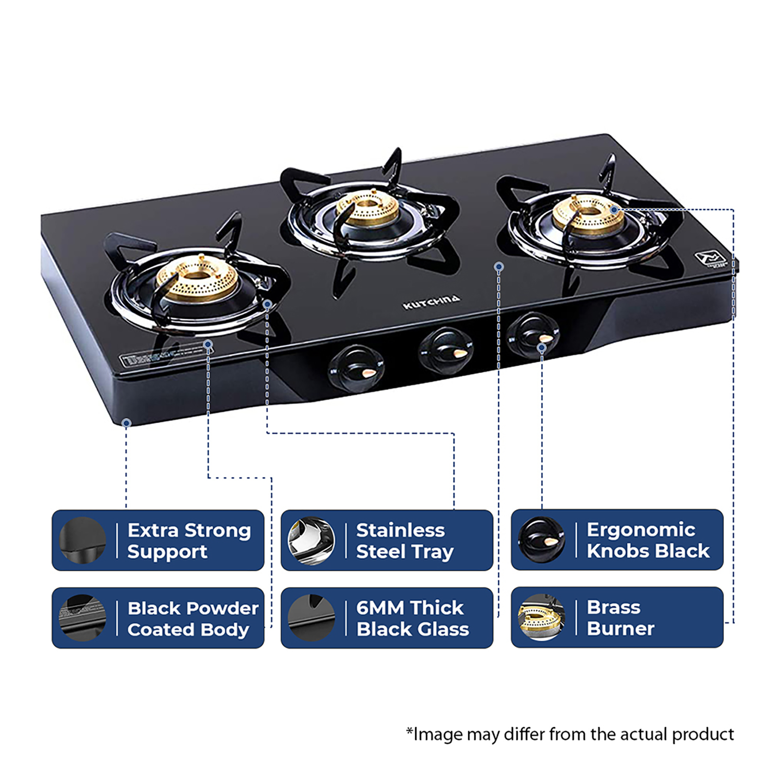 kutchina 3 burner gas stove price list