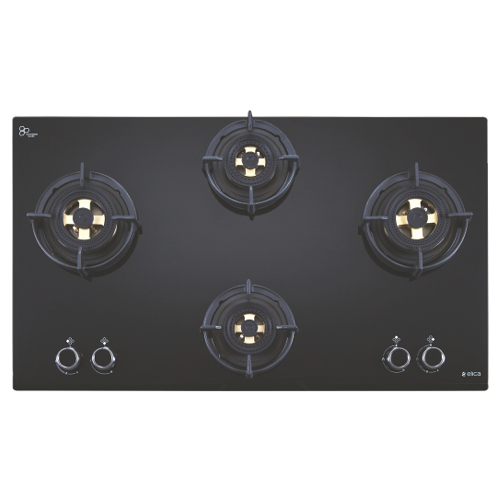 

Elica FLEXI DFS FB 4B 70 TX Glass Top 4 Burner Automatic Electric Hob (Round Enamelled Grid, Black)