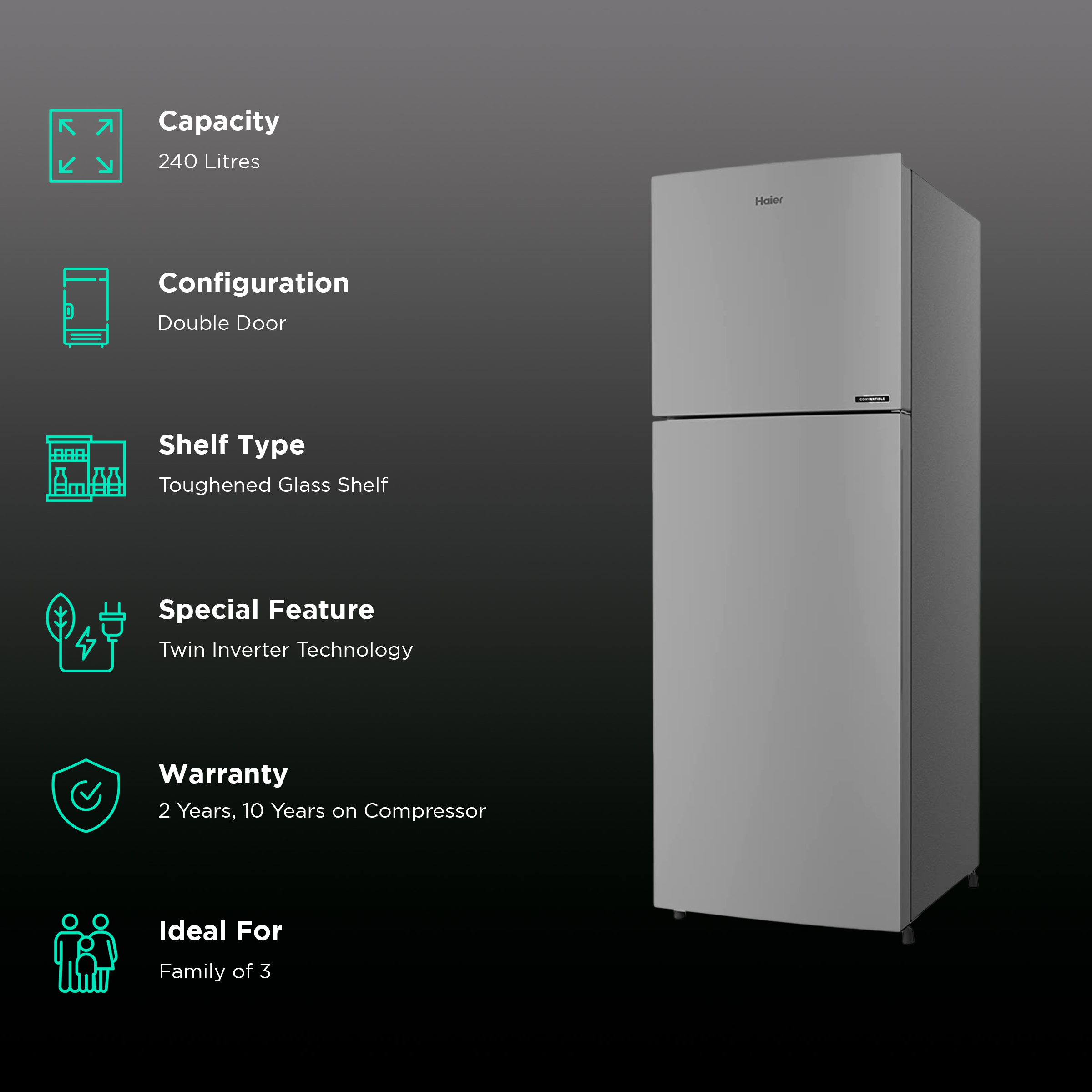 haier refrigerator 240 ltr