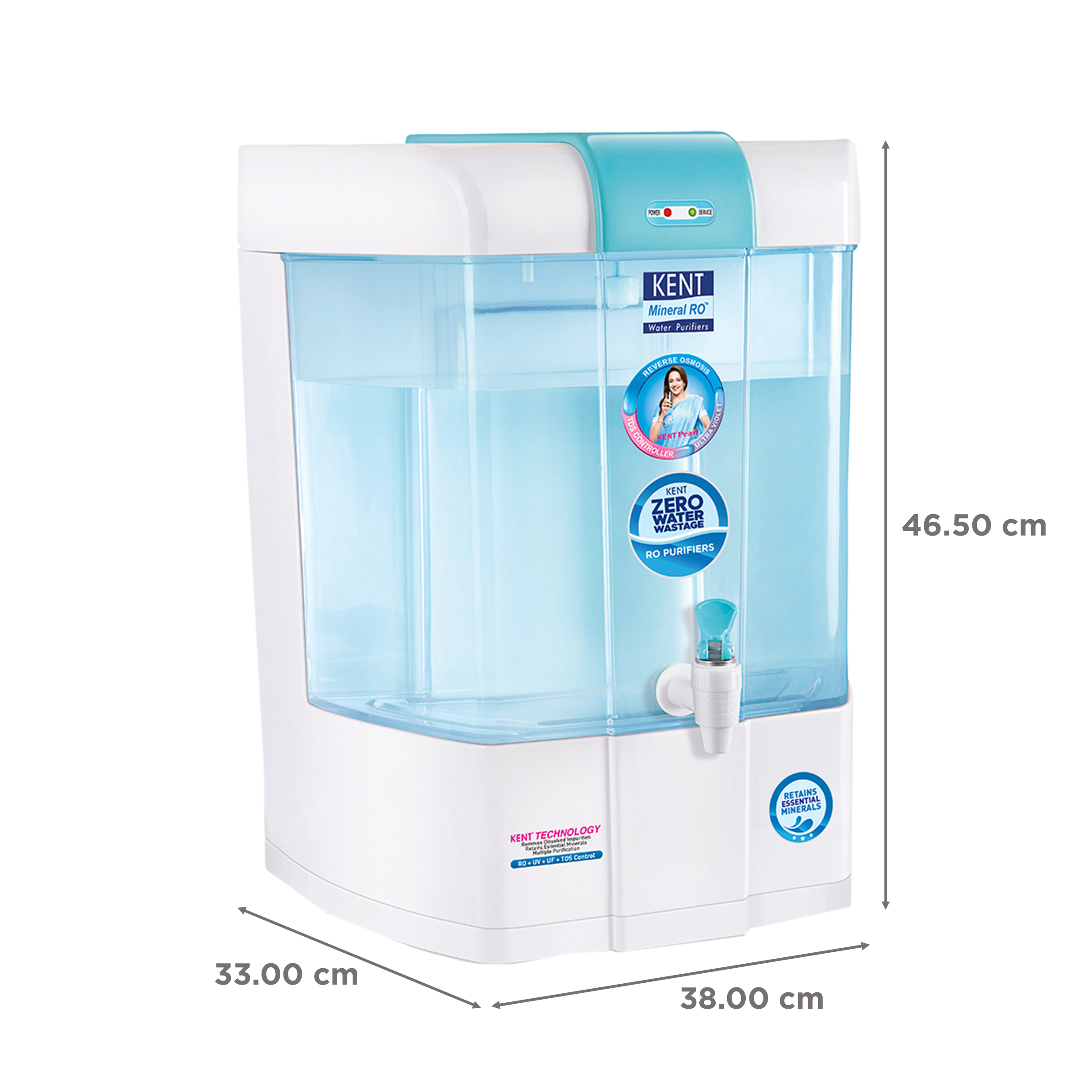 Buy KENT Pearl 8L RO + UV + UF + UV-in-tank + TDS Water Purifier with  Detachable Storage Tank and Zero Water Wastage (White) Online - Croma