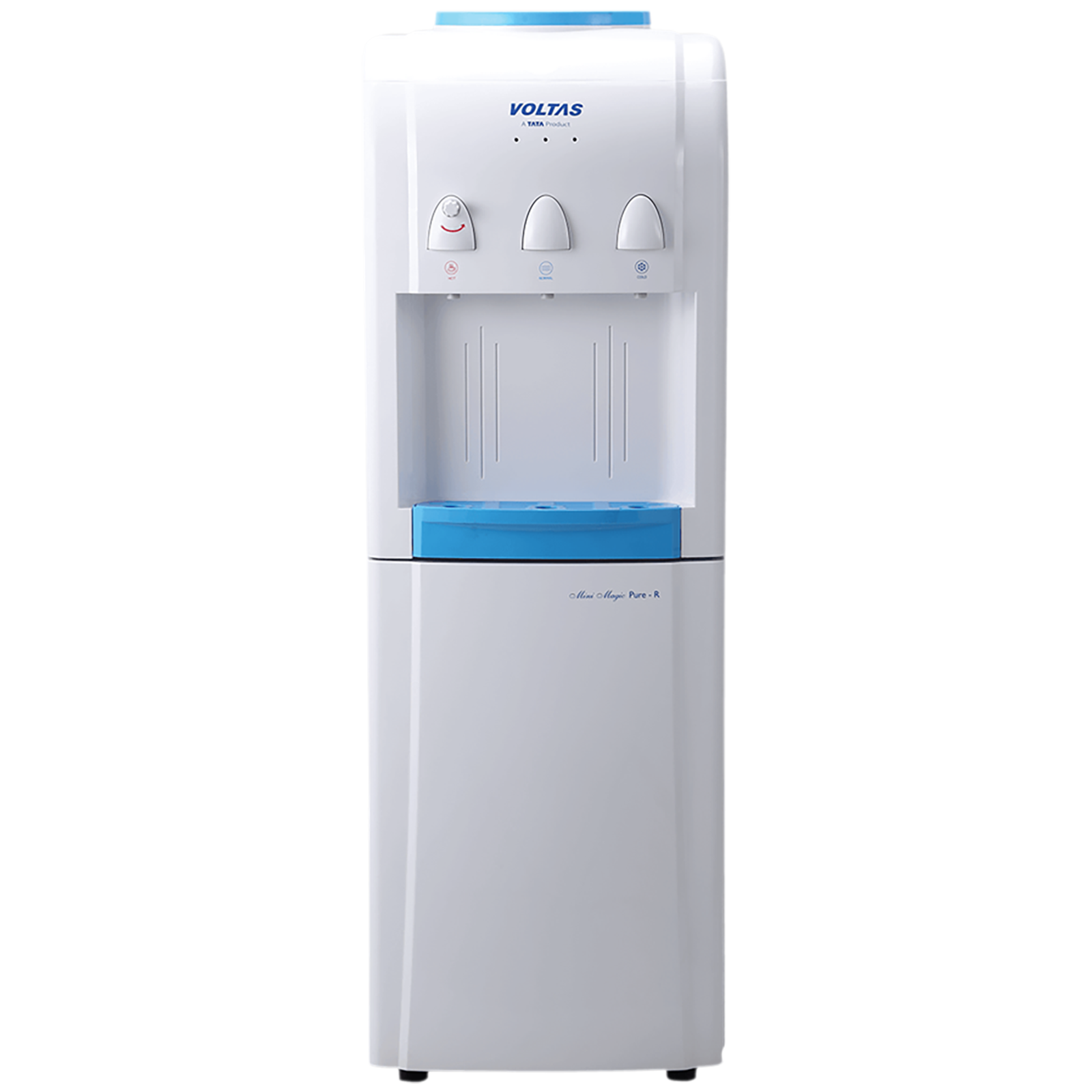 VOLTAS Minimagic Pure R Hot, Cold & Normal Top Load Water Dispenser with Cooling Cabinet (White)