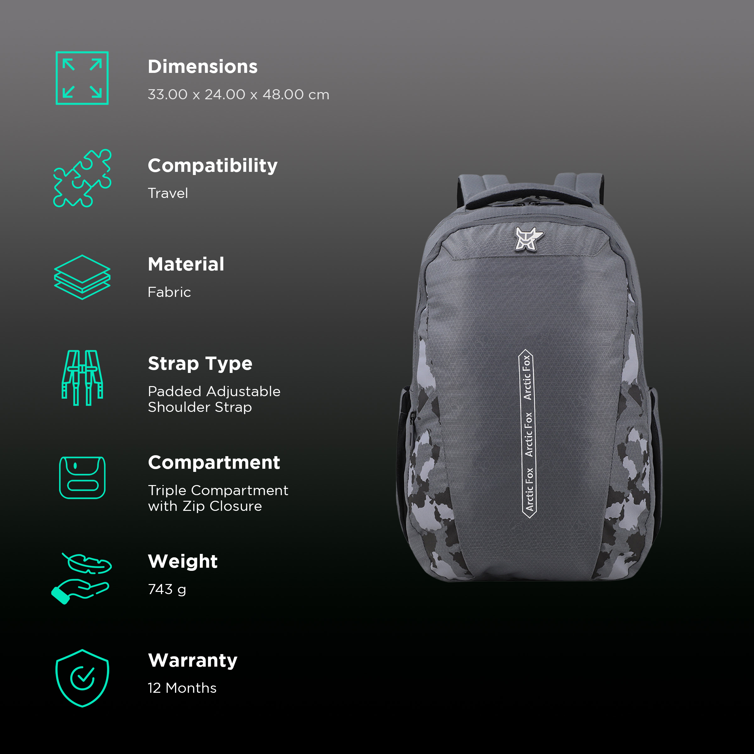 Buy Arctic Fox New AntiTheft Alarm Zipper System Backpack with USB  Charging Port 155 Inch Laptop Backpack Black at Amazonin