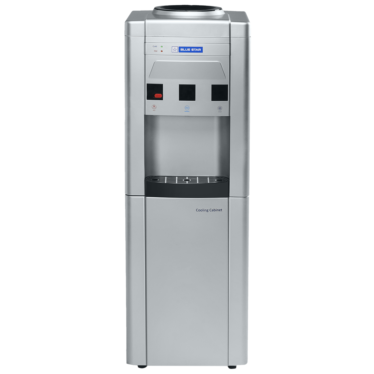 Blue Star GA Series Hot, Cold & Normal Top Load Water Dispenser with Cooling Cabinet (Grey)