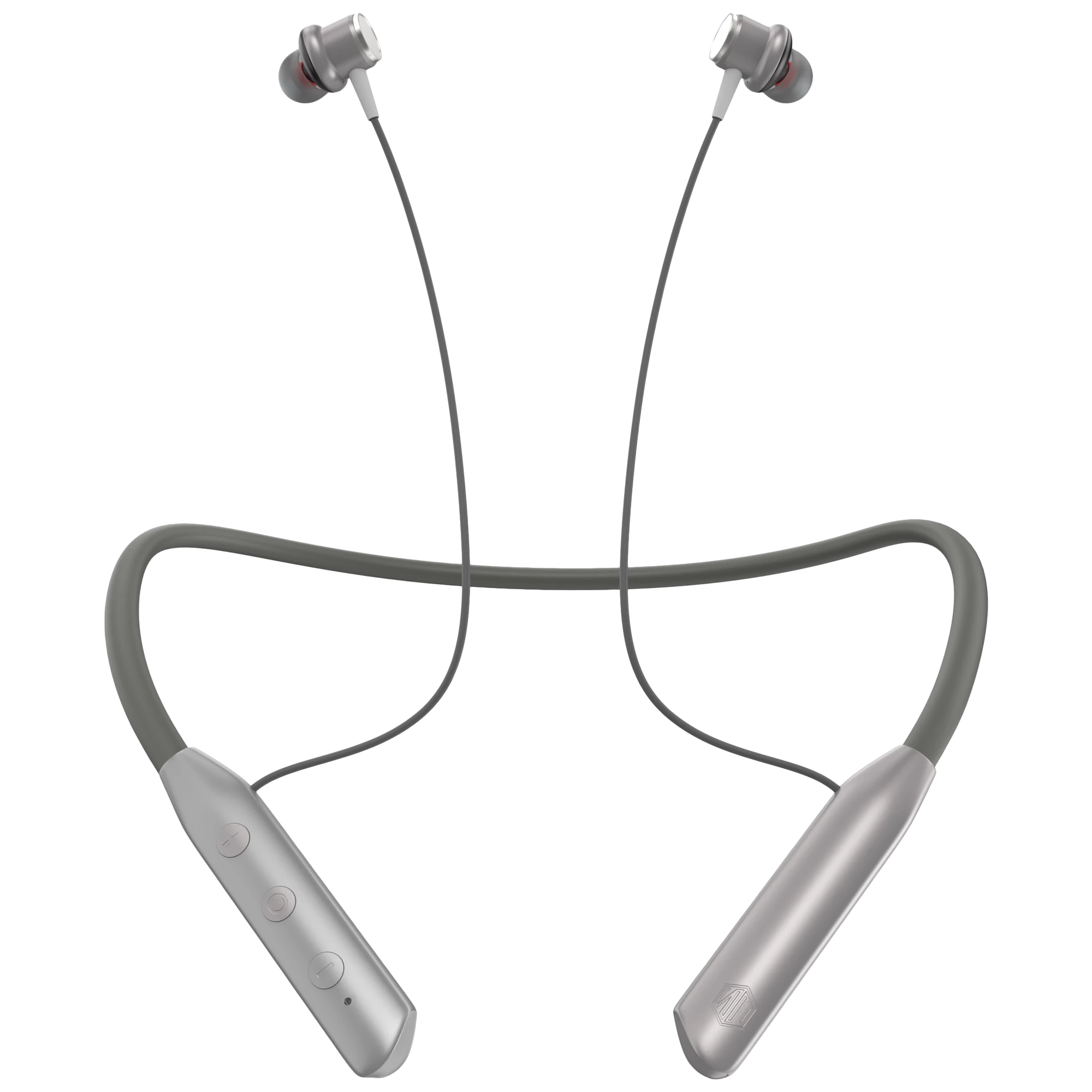 Nu Republic Pulse Metal Neckband with Environmental Noise Cancellation (IPX4 Water Resistant, X-Bass Technology, Silver)