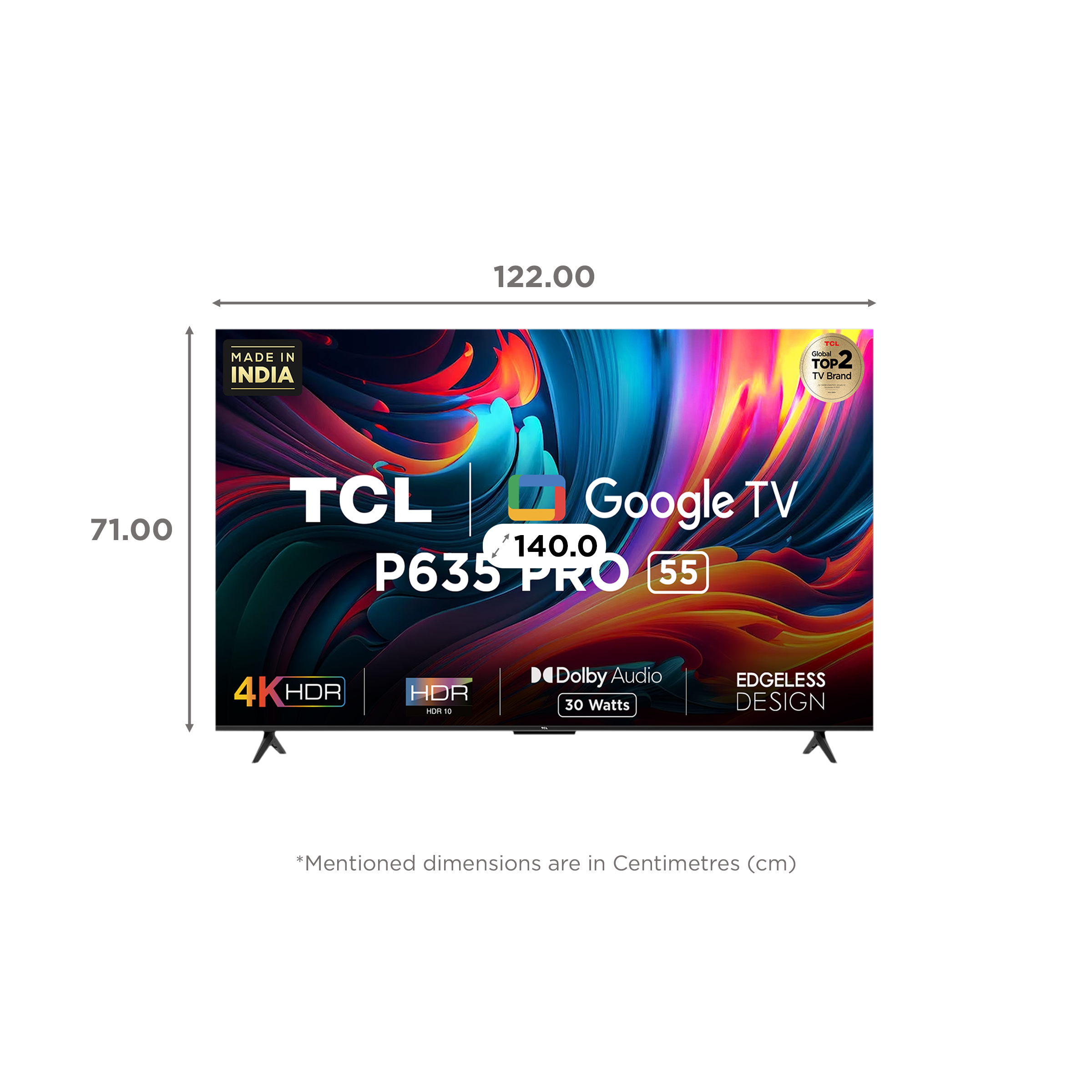 TV TCL 55 Pulgadas 139 cm 55P635 4K-UHD LED Smart TV Goog