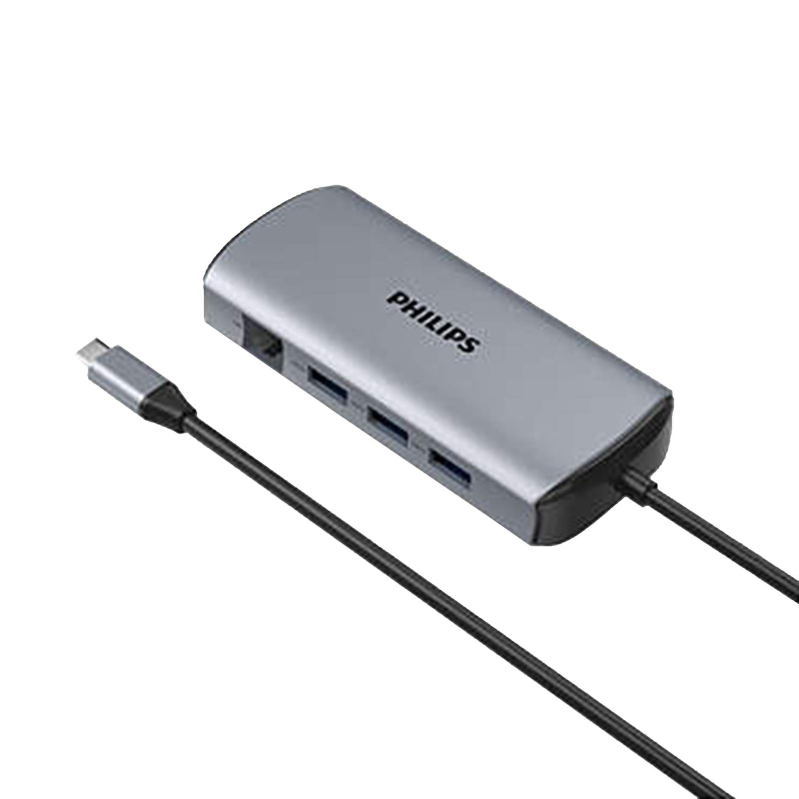 Philips 7-in-1 USB 3.0 Type C to USB 3.0 Type A, USB Type C, SD Card Slot, TF Card Reader, HDMI Type A USB Hub (5 Gbps Data Transfer Rate, Grey)