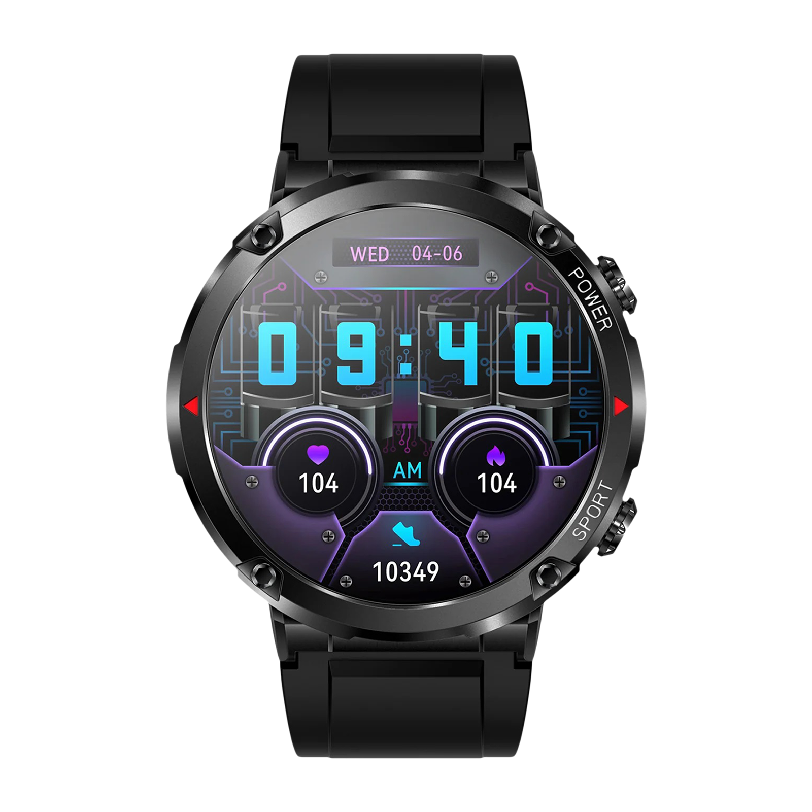 FIRE-BOLTT Sphere Smartwatch with Bluetooth Calling (40.6mm HD Display, IP68 Water Resistant, Black Strap)