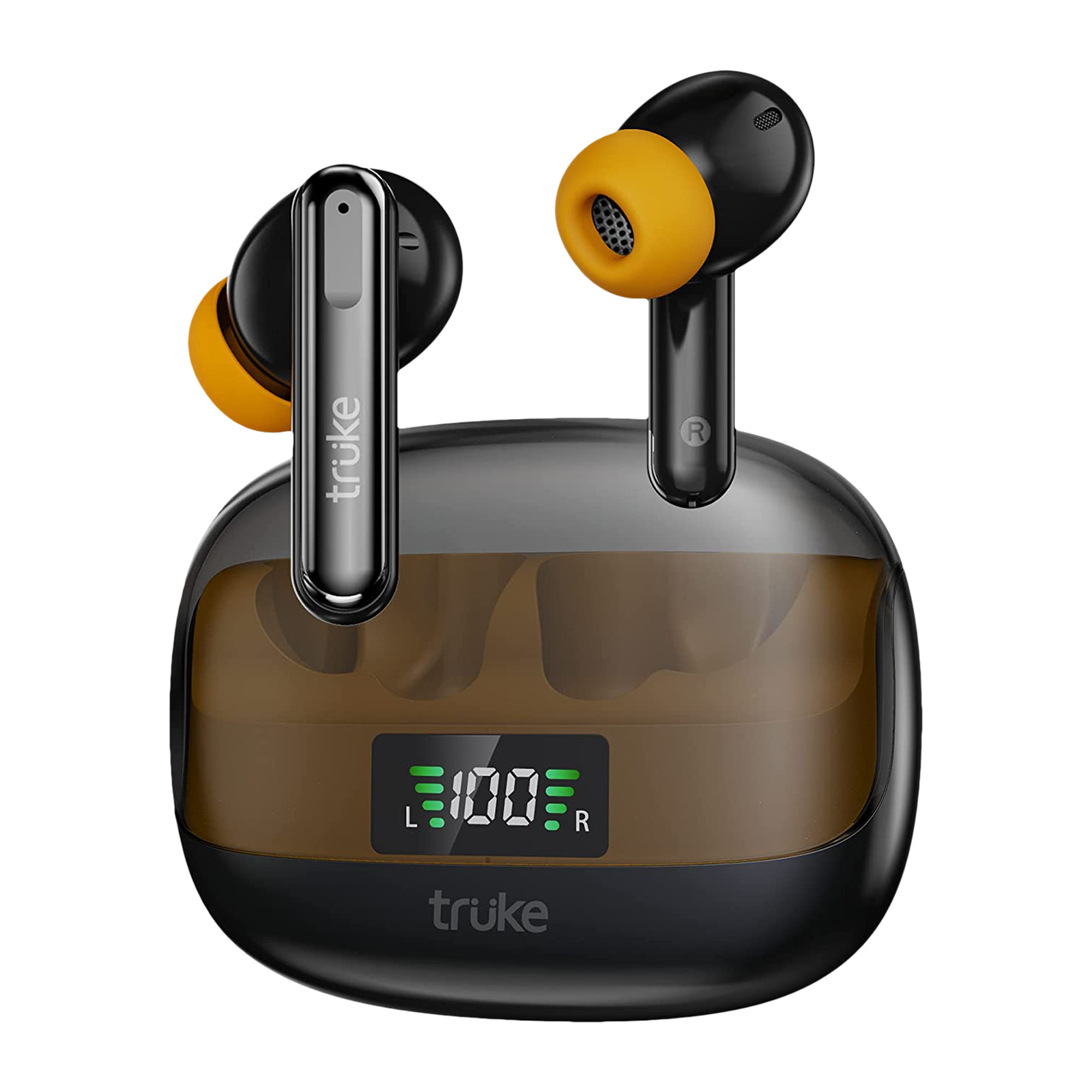 truke Buds Vibe F220 TWS Earbuds with Active Noise Cancellation (IPX5 Water Resistant, Instant Pairing Technology, Yellow)