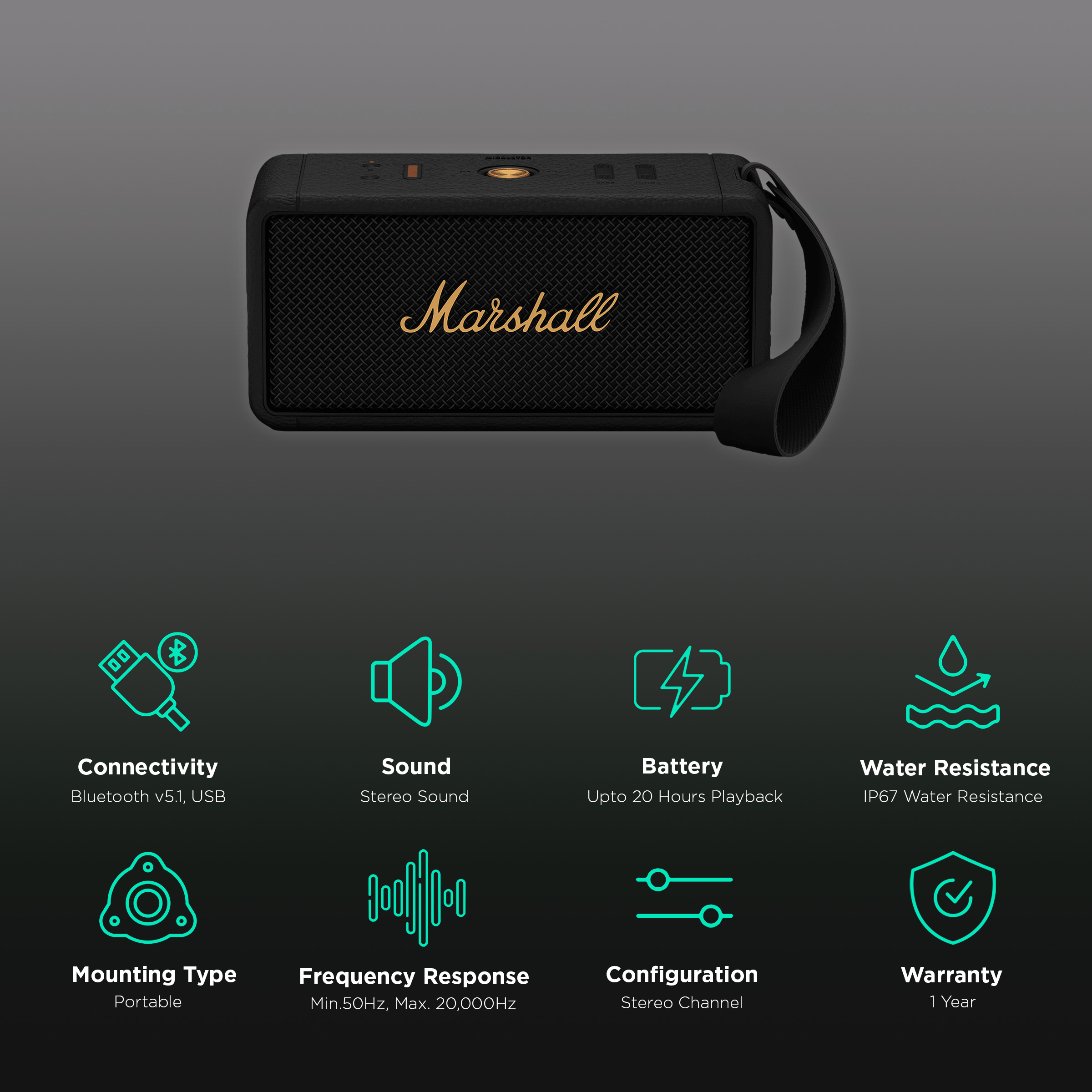 Middleton Portable Speaker — Black