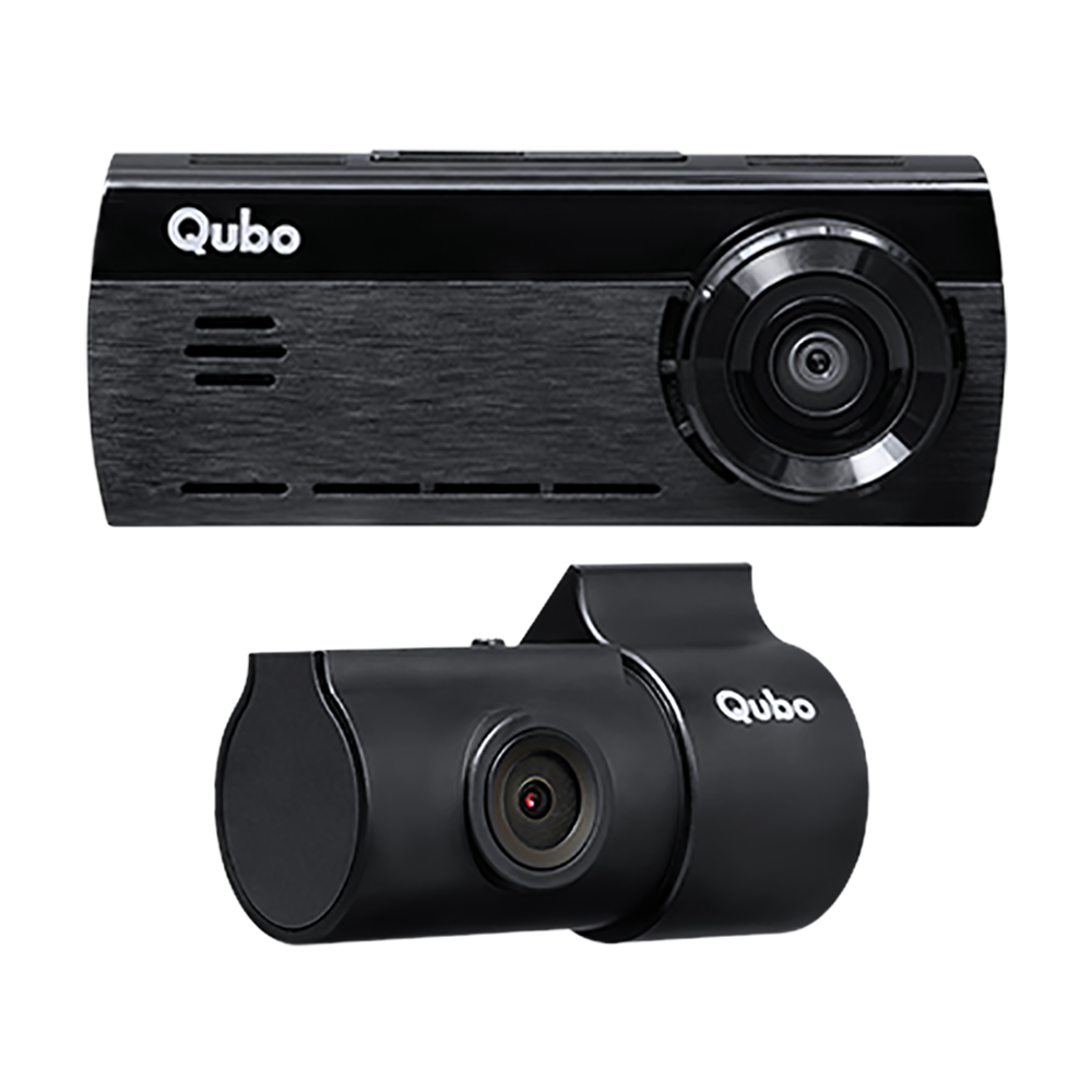 Qubo Dashcam Pro 4K + Rear Camera Set (Built-in GPS, 4K-HCASV001, Black)