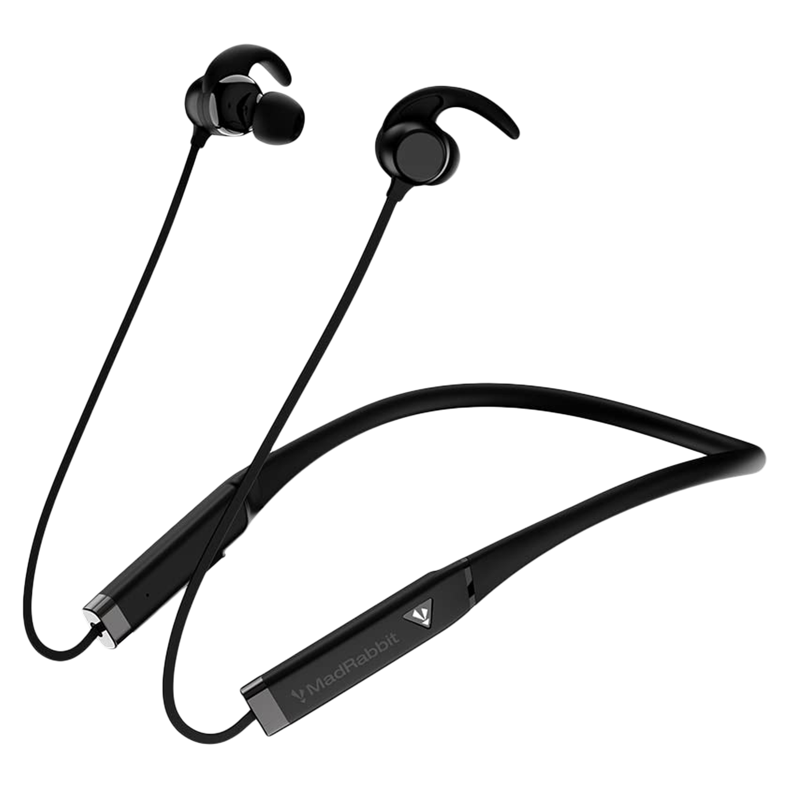MadRabbit Bass On Pro Neckband with Environmental Noise Cancellation (IPX5 Water Resistant, Fast Charging, Black)