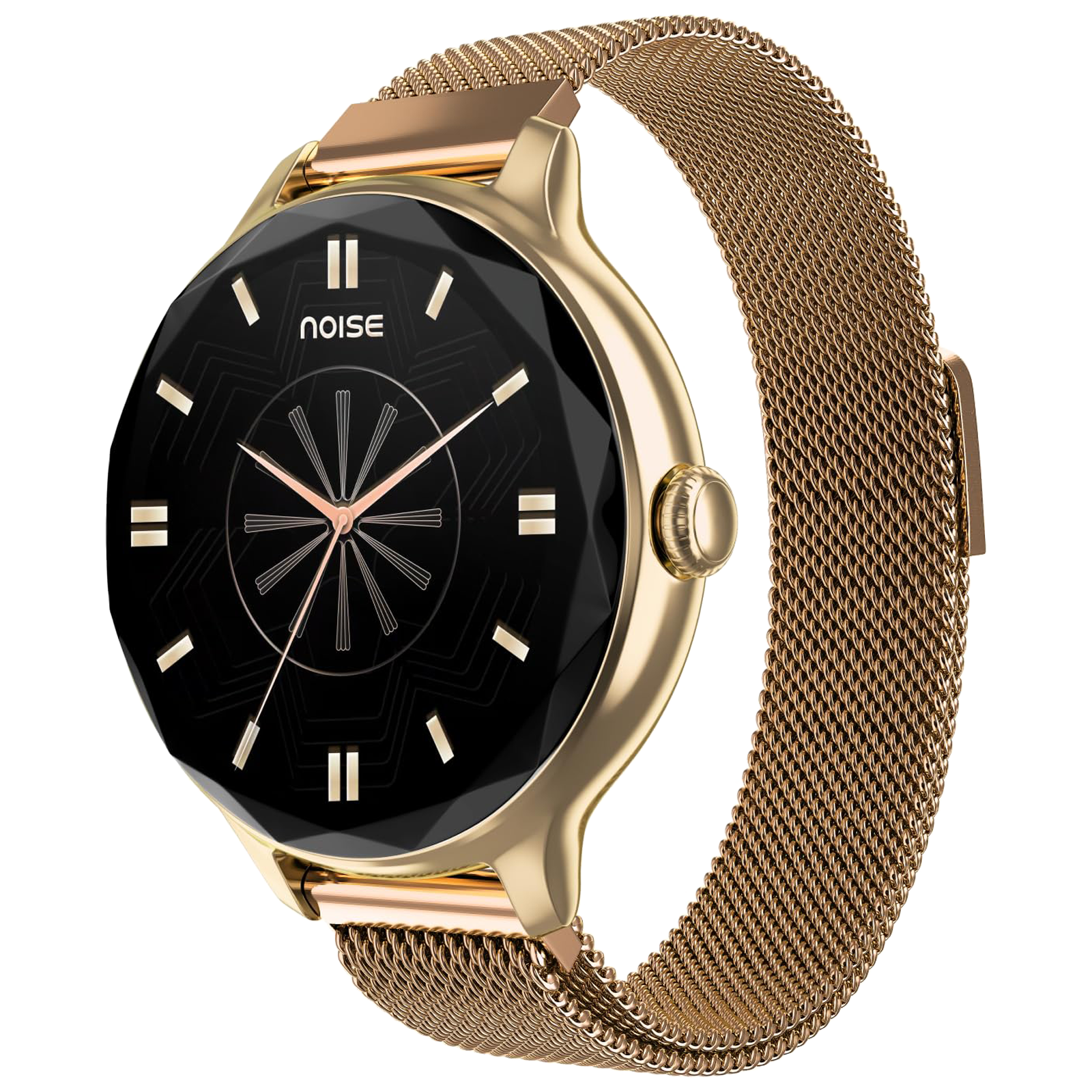 

noise NoiseFit Diva Smartwatch with Bluetooth Calling (27.9mm AMOLED Display, Gold Link Strap)