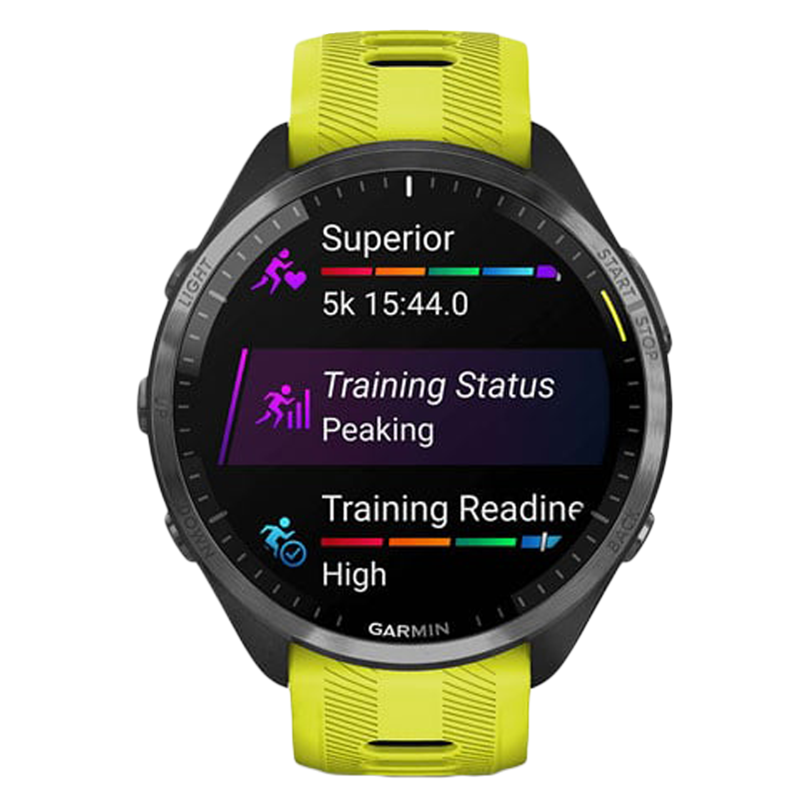 

GARMIN Forerunner 965 Smartwatch with Activity Tracker (35.4mm AMOLED Display, 5ATM Water Resistant, Yellow Strap)