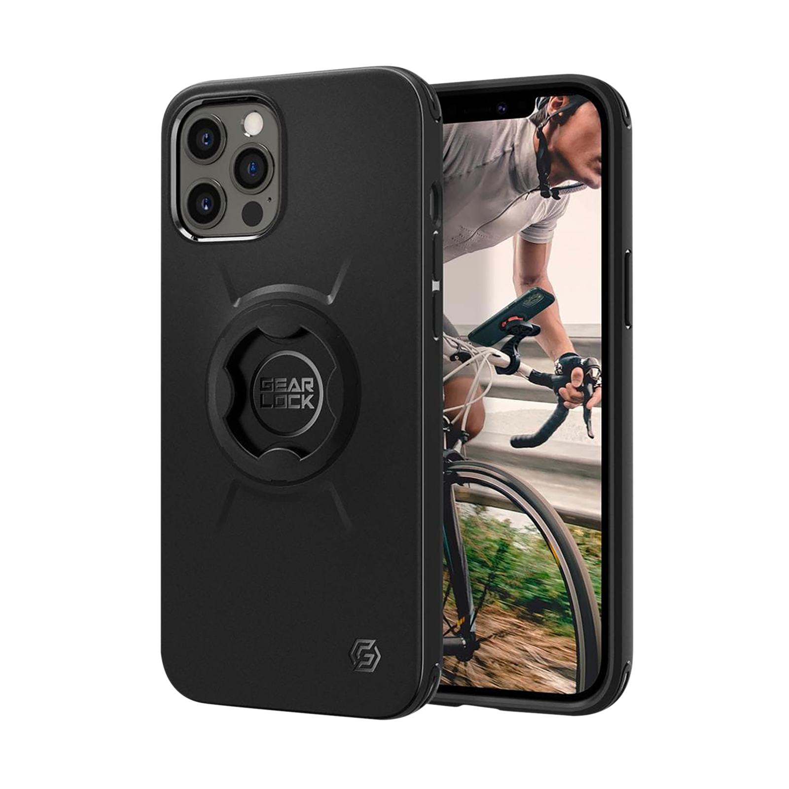 

spigen Gearlock Polycarbonate Thermoplastic Polyurethane Impact Foam Back Case for Apple iPhone 12/12 Pro (Air Cushion Technology, ACS01588, Black)