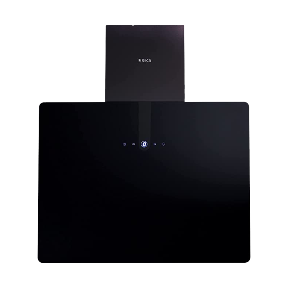 elica SLIM BLDC 60 NERO 60cm 1150m3/hr Ducted Wall Mounted Chimney with Touch Control Panel (Black)