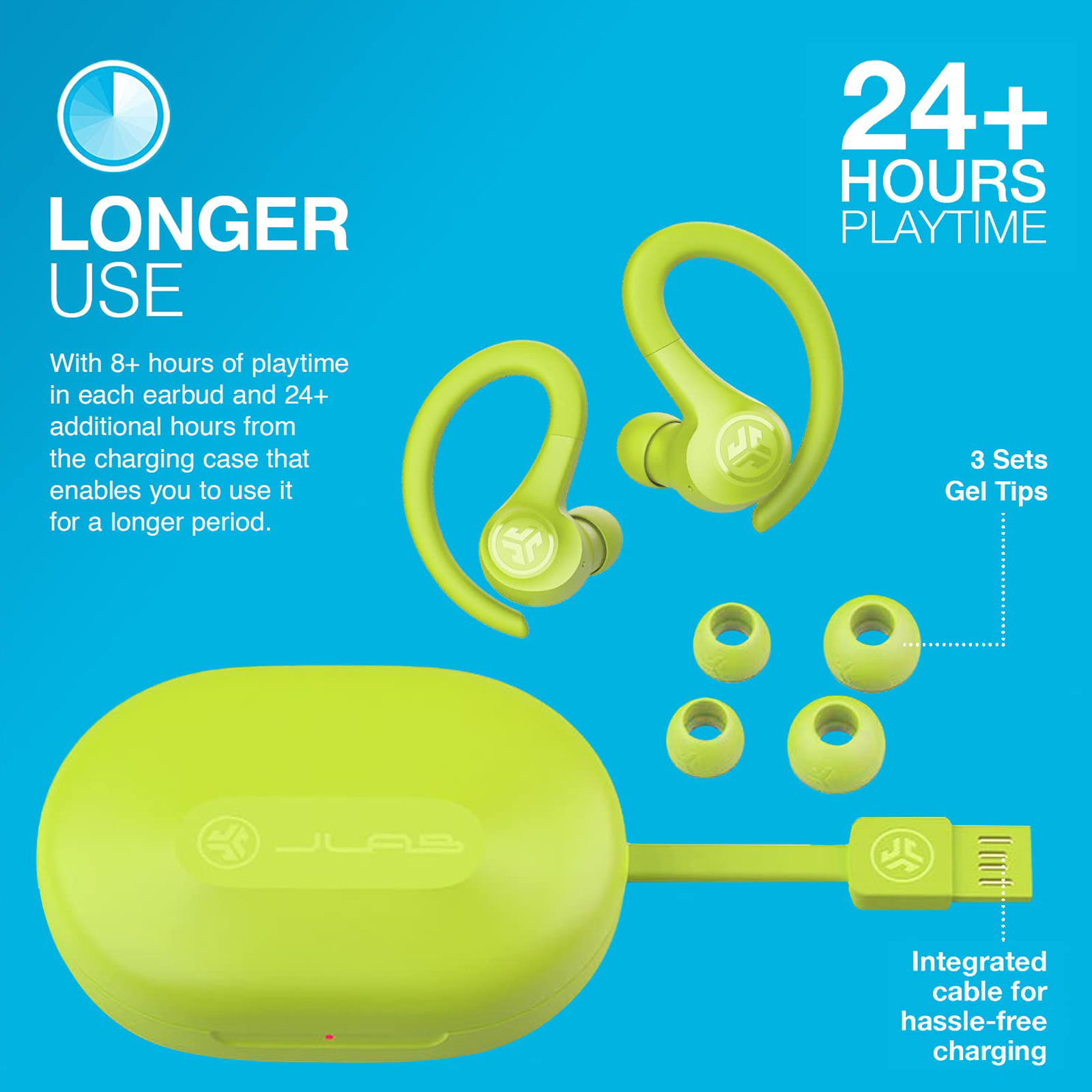 JLab Go Air Sport, Wireless Workout Earbuds Featuring C3 Clear  Calling, Secure Earhook Sport Design, 32+ Hour Bluetooth Playtime, and 3 EQ  Sound Settings (Teal) : Electronics