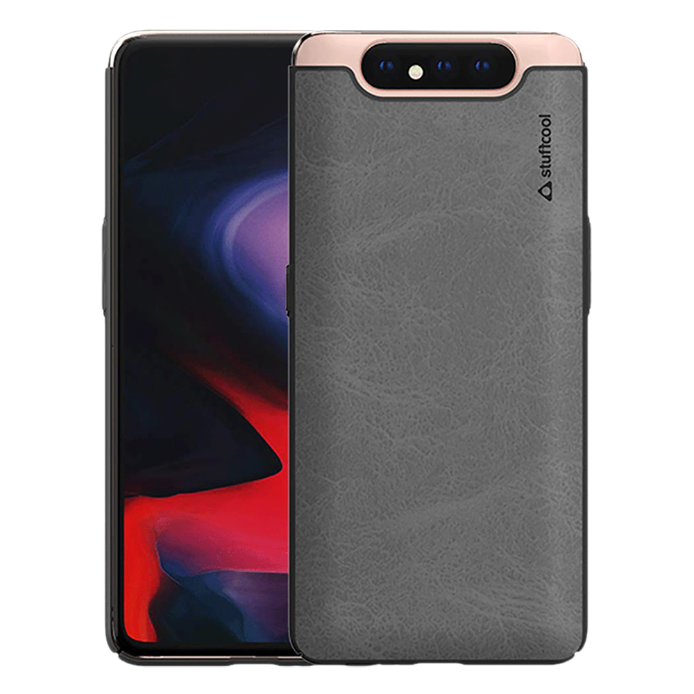 

stuffcool Rego PU Leather Back Cover for SAMSUNG Galaxy A80 (Wireless Charging Compatible, Black)