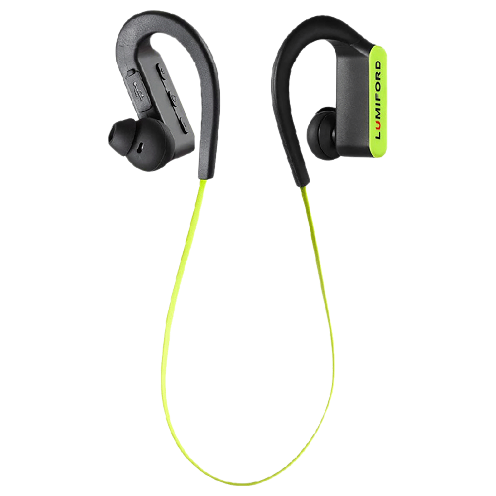 LUMIFORD XploriaHD XP40 Neckband with Passive Noise Cancellation (IPX7 Waterproof, Dual Pairing Technology, Green)