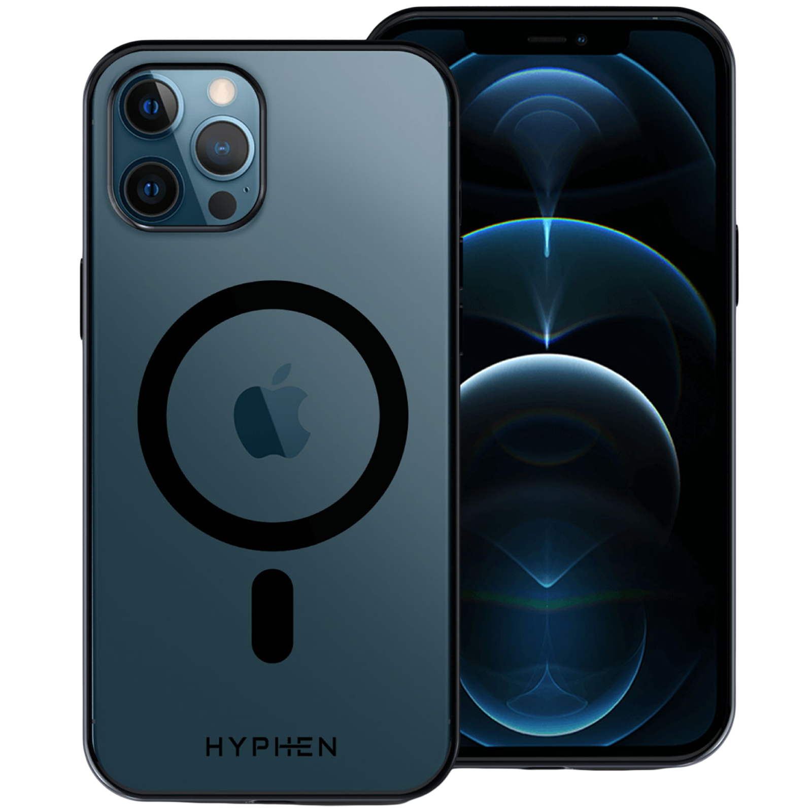 HYPHEN Aire Polycarbonate Back Cover for Apple iPhone 12 Pro Max (Wireless Charging Compatible, Black)
