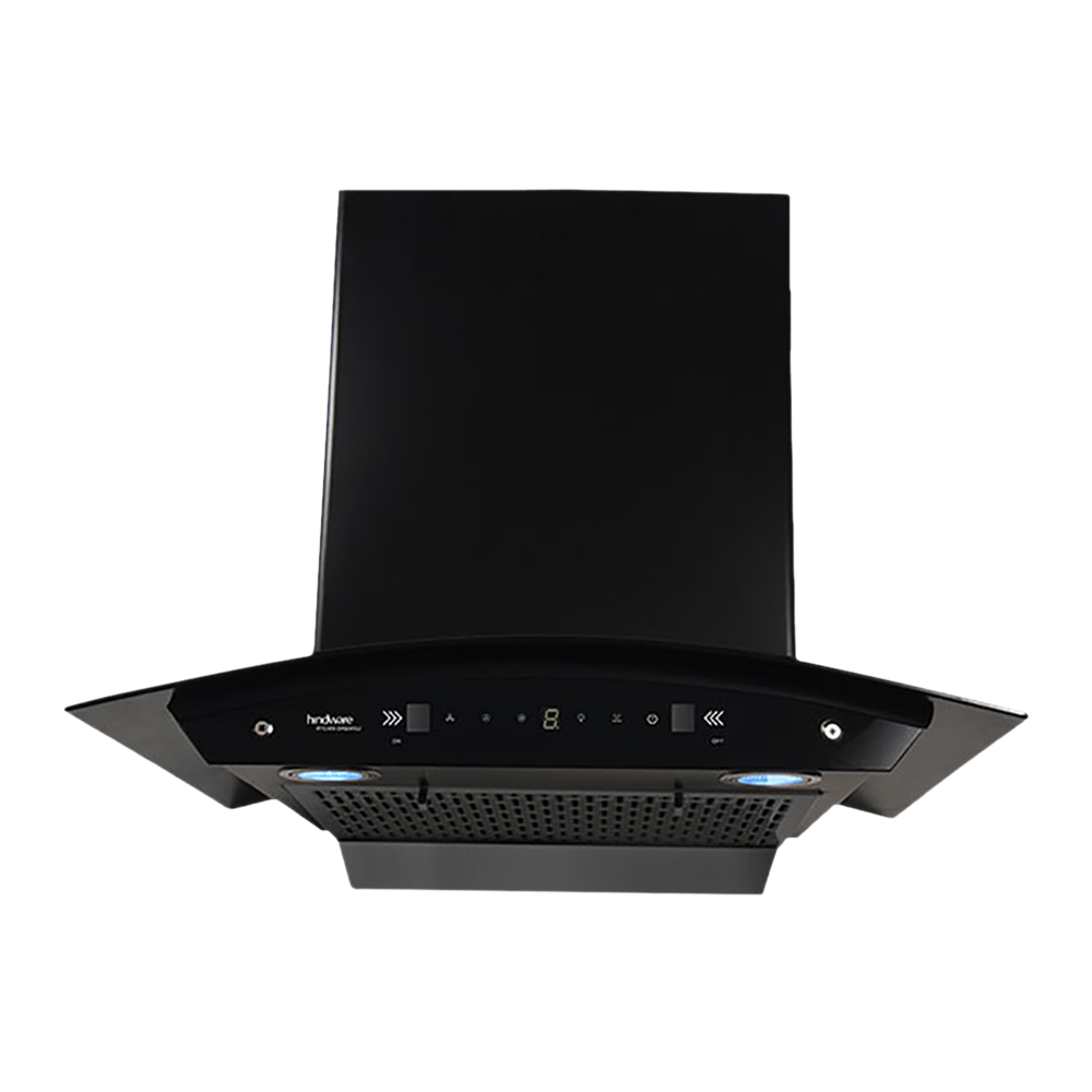 hindware Chromia 90cm 1200m3/hr Ducted Auto Clean Wall Mounted Chimney with Touch Control (Black)