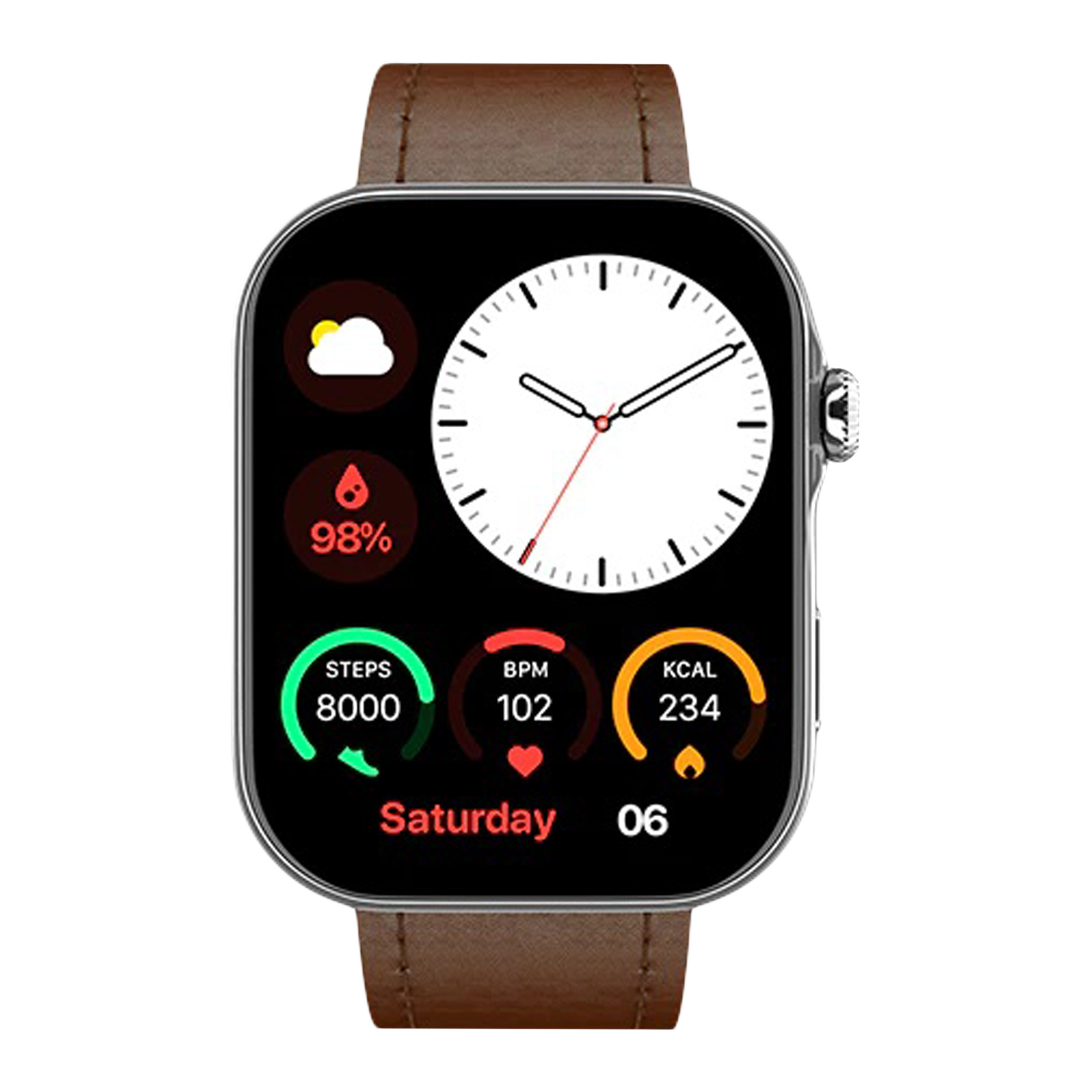 noise ColorFit Ultra 3 Smartwatch with Bluetooth Calling (49mm AMOLED Display, IP68 Water Resistant, Classic Dark Brown Strap)