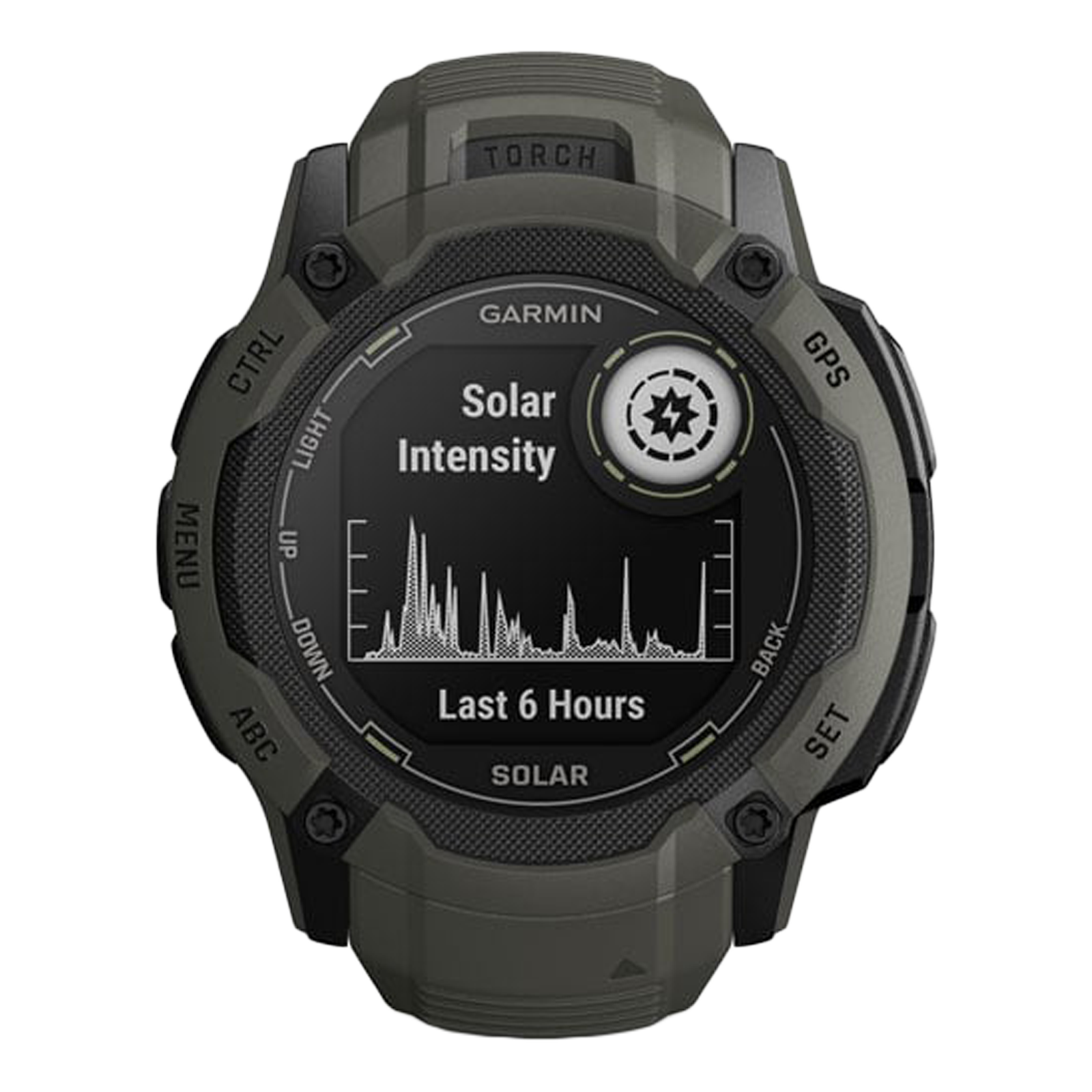 

GARMIN Instinct 2X Solar Smartwatch with Activity Tracker (27mm, Monochrome Display, 10ATM Water Resistant, Moss Strap)