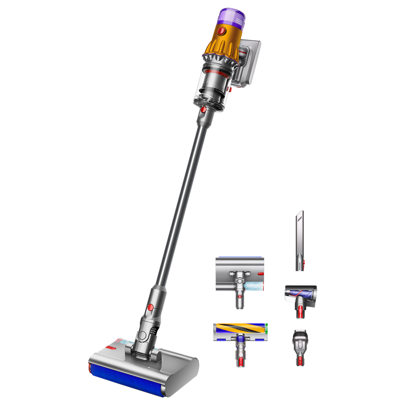 dyson V12S Detect Slim Submarine 150W Cordless Wet & Dry Vacuum Cleaner with Anti-tangle Technology (11 Root Cyclones, Yellow & Nickel)