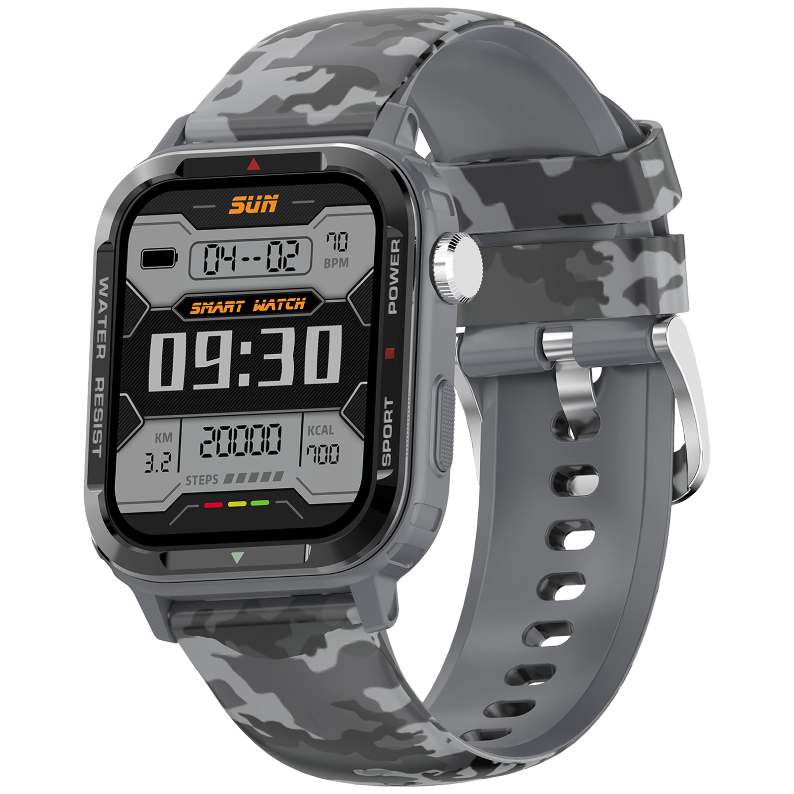 

FIRE-BOLTT Tank Smartwatch with Bluetooth Calling (46.50mm HD Display, IP67 Water Resistant, Camo Black Strap)