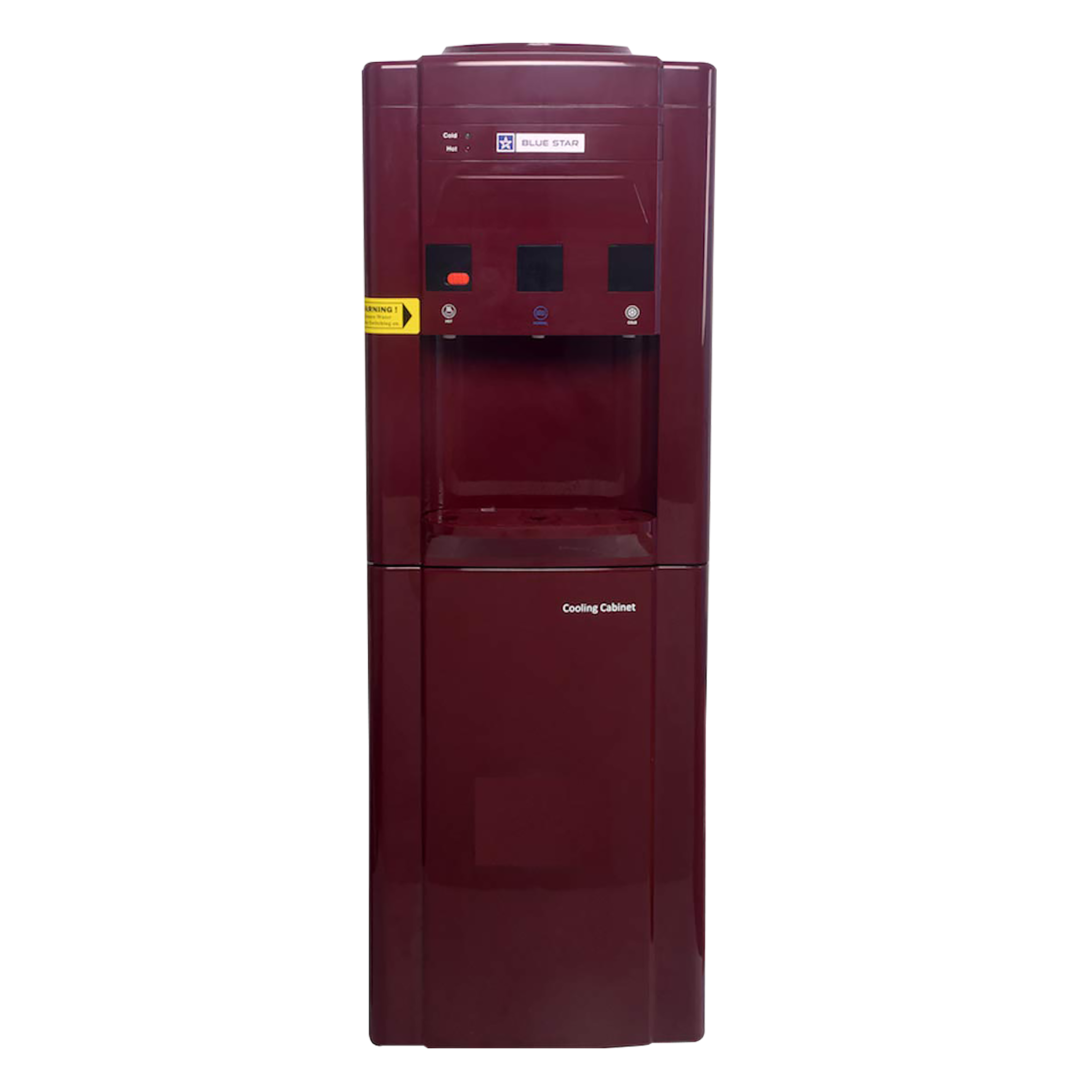 Blue Star Hot, Cold and Normal Top Load Water Dispenser with Cooling Cabinet (Maroon)