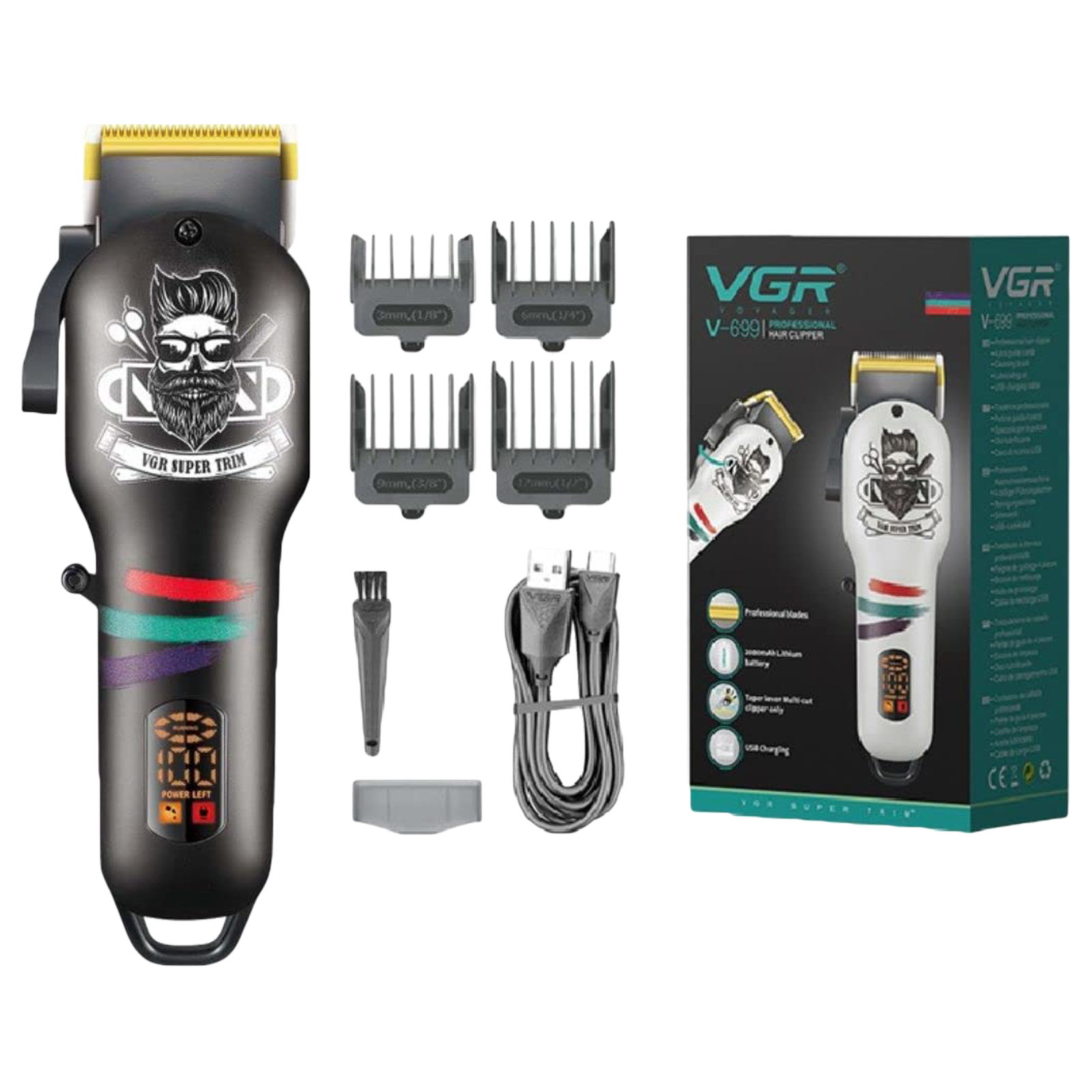 

VGR V-699 Stainless Steel Blades Cordless Hair Clipper (4 Length Settings, VGRINDIAVGR699BLAC, Black)
