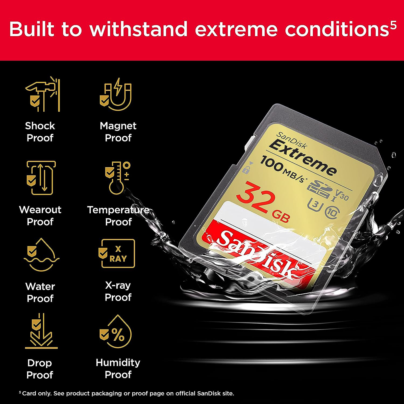 SanDisk 32GB Extreme SDSDXVT-032G-GNCIN SDHC Memory Card C10