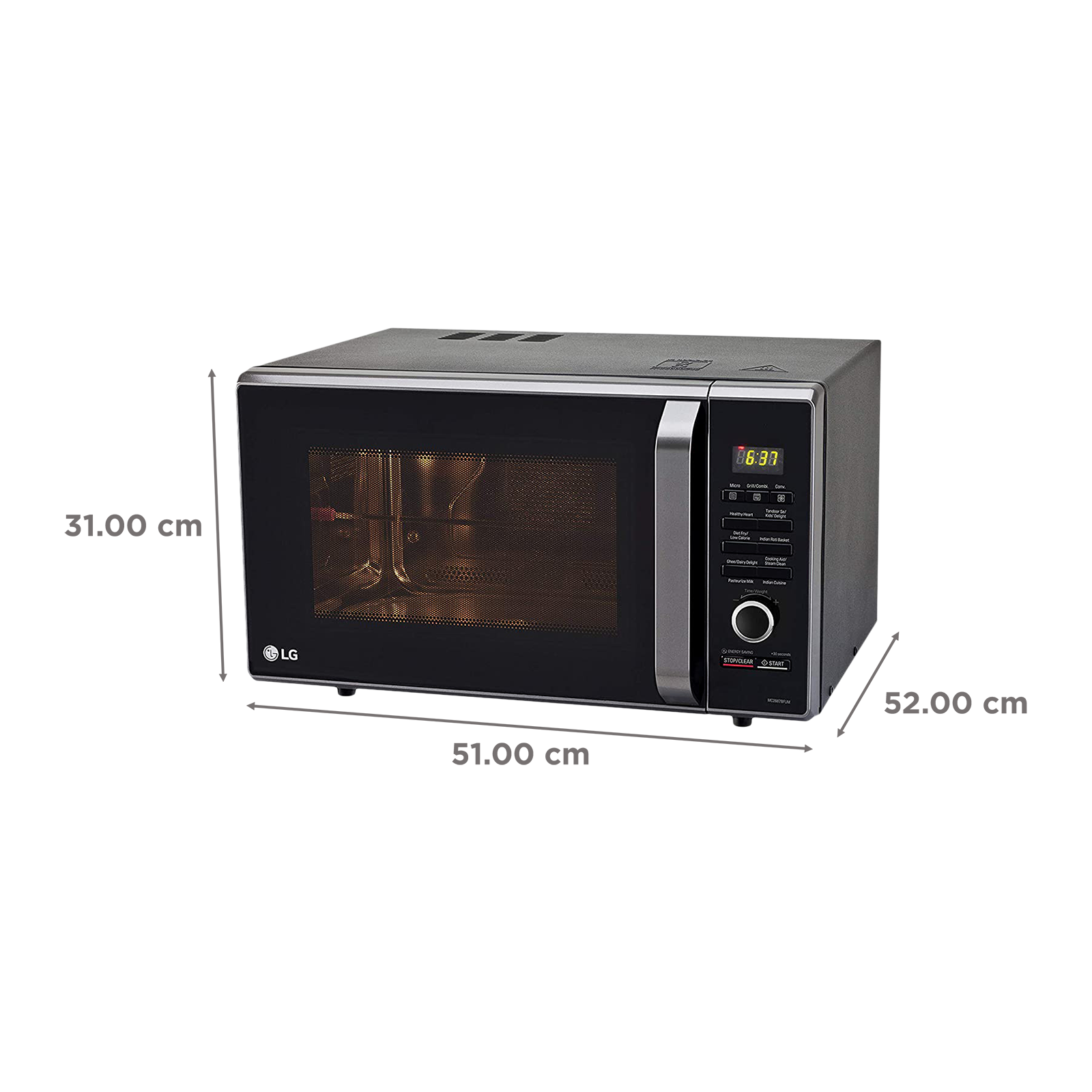 LG 28 L Convection Microwave Oven (MC2887BFUM, Black) - Nandilath G-Mart