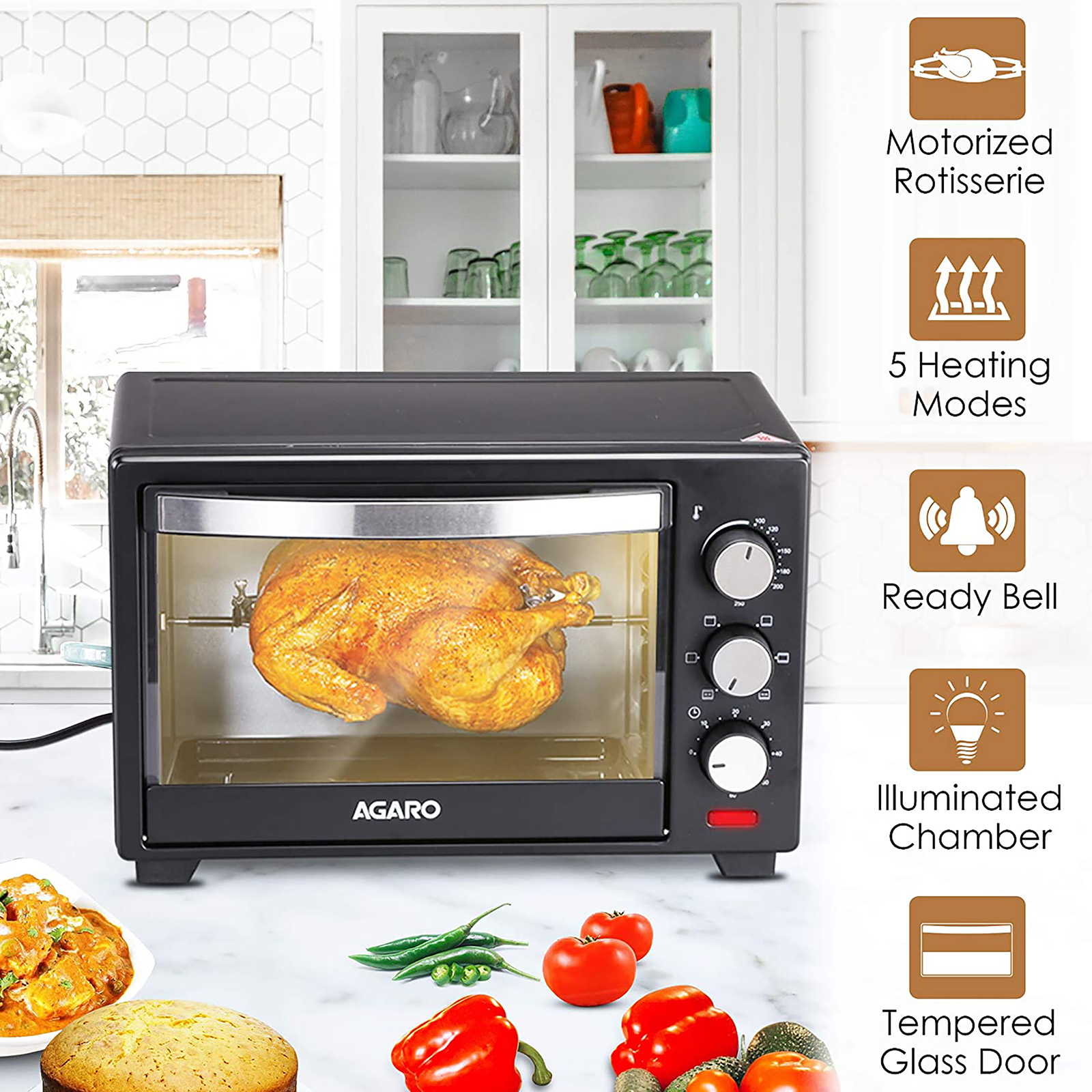 agaro marvel 19 litre oven toaster grill