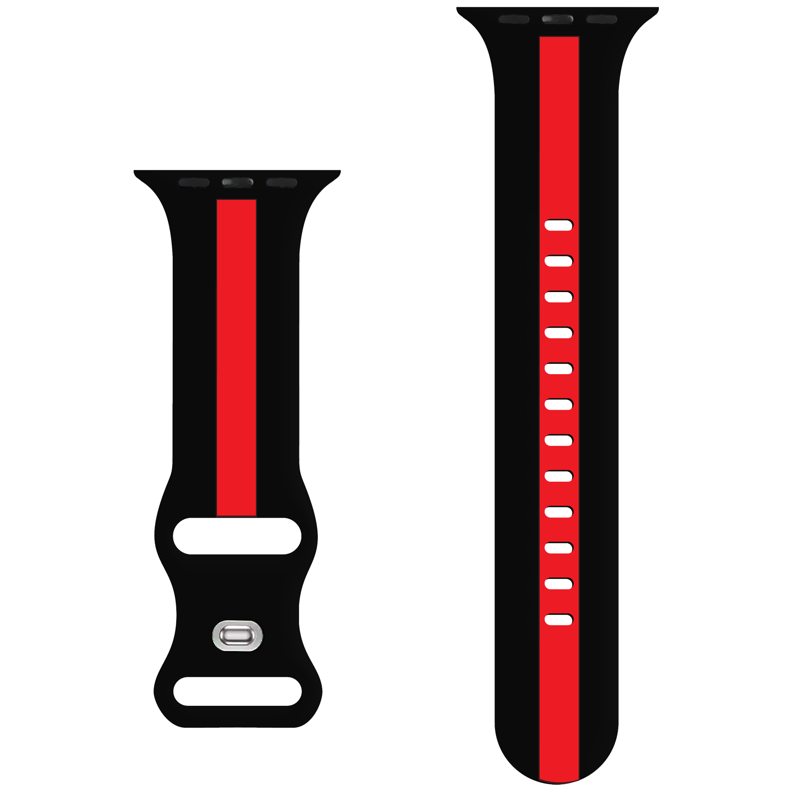 

GRIPP TUTONE Silicone Strap for Apple iWatch Series 8, Series 7, Series 6, Series 5, Series 4, Series 3, Series 2, Series 1 (45mm / 49mm) (Soft and Comfortable, Black and Red)