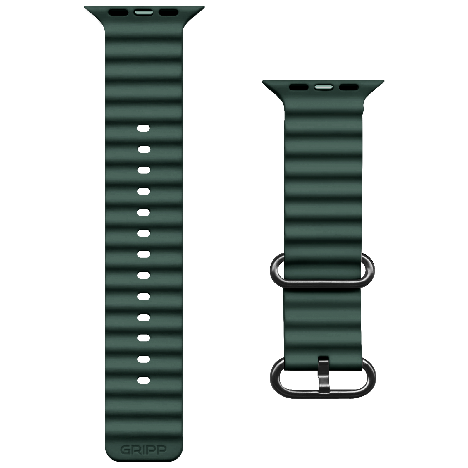 GRIPP SOLO Silicone Strap for Apple iWatch Series 8, Series 7, Series 6, Series 5, Series 4, Series 3, Series 2, Series 1 (45mm / 49mm) (Adjustable Band Loop, Green)