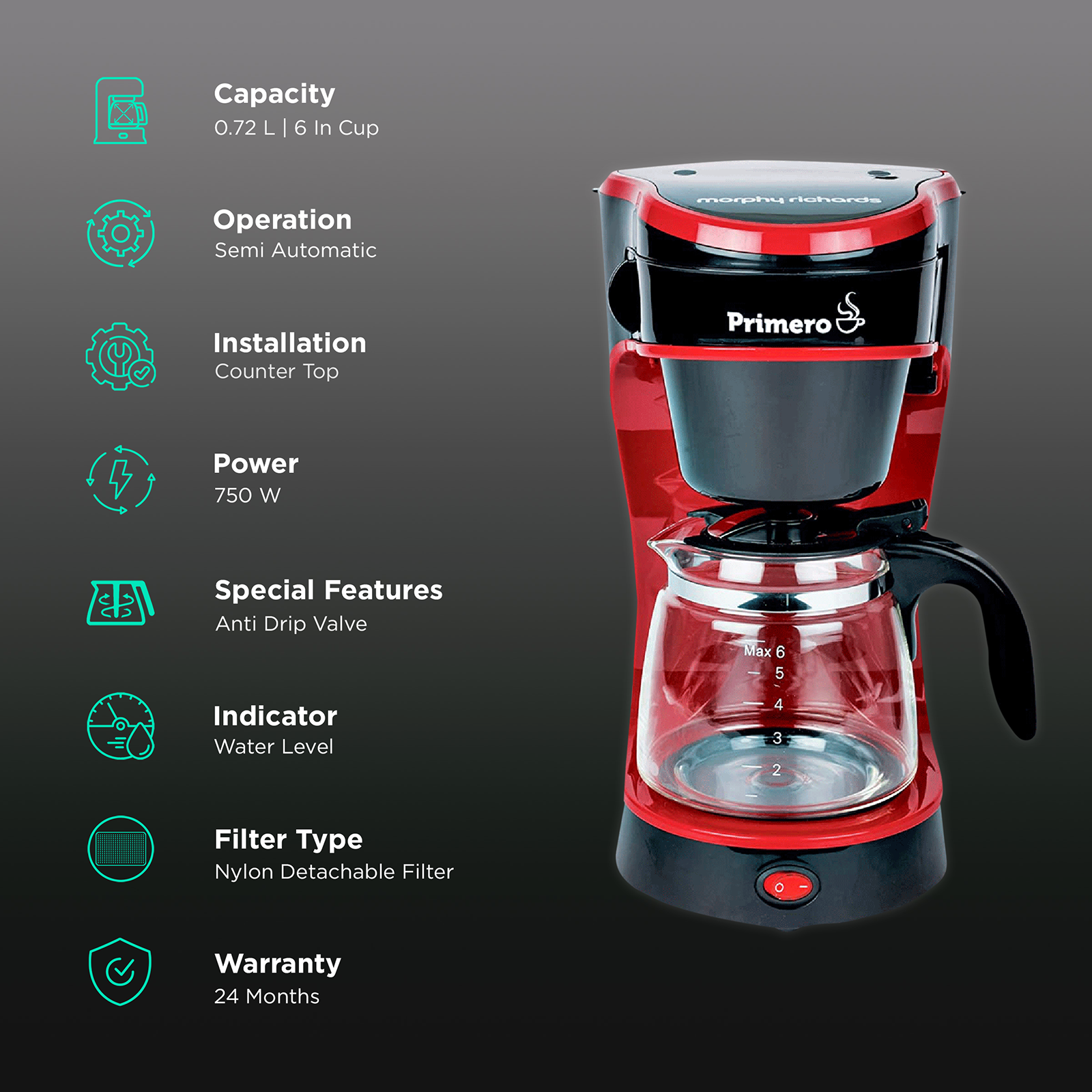 morphy richards primero coffee maker