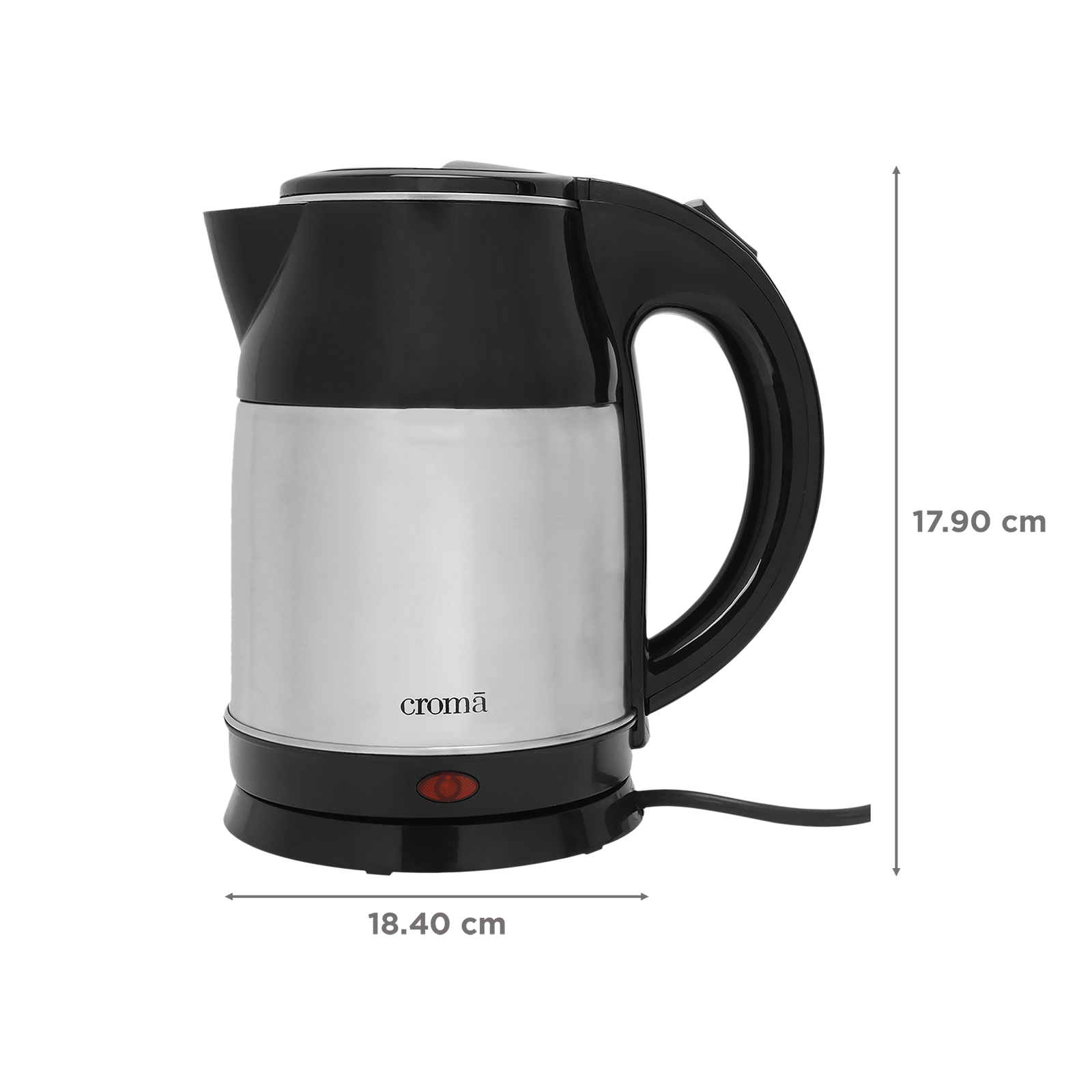 Buy Croma 1500 Watt 1.8 Litre Electric Kettle with Overheat Protection  (Silver) Online – Croma