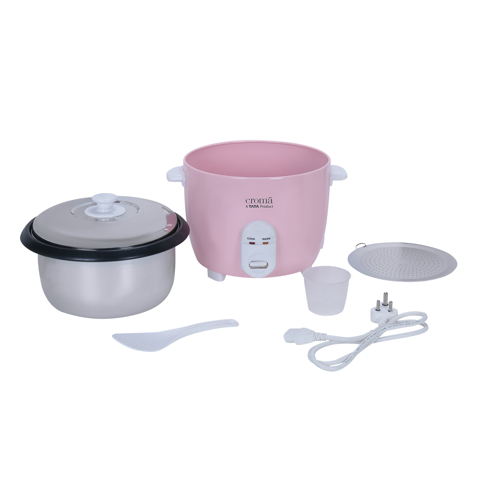 Buy Croma 1.8 Litre Electric Rice Cooker with Keep Warm Function (Pink)  Online – Croma