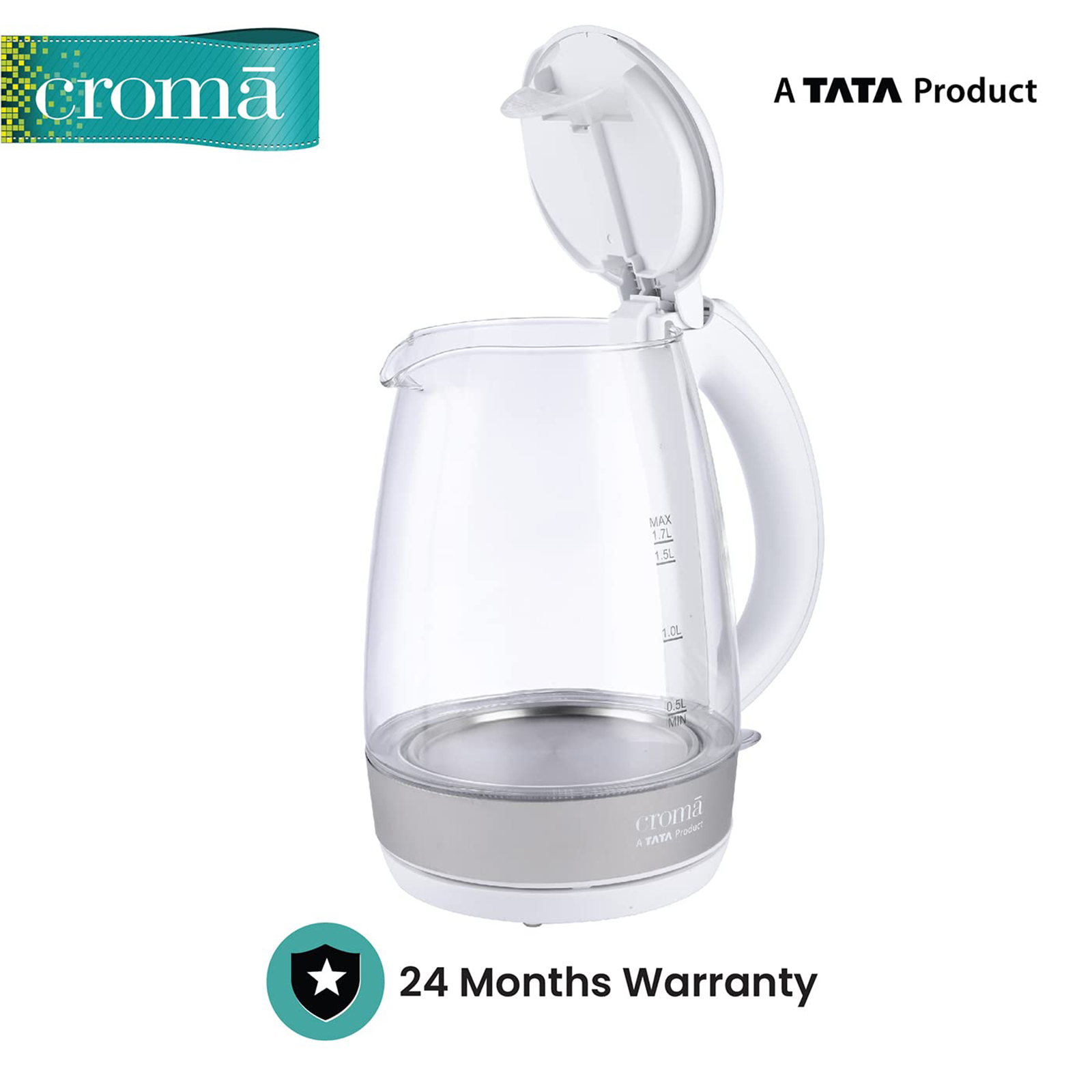 Buy Croma 2200 Watt 1.7 Litre Electric Kettle with Auto Shut Off (White)  Online – Croma