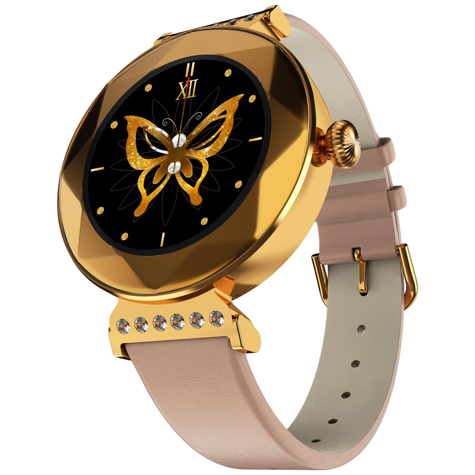 

FIRE-BOLTT Emerald Smartwatch with Bluetooth Calling (27.6mm HD Display, IP68 Water Resistant, Rose Gold Strap)