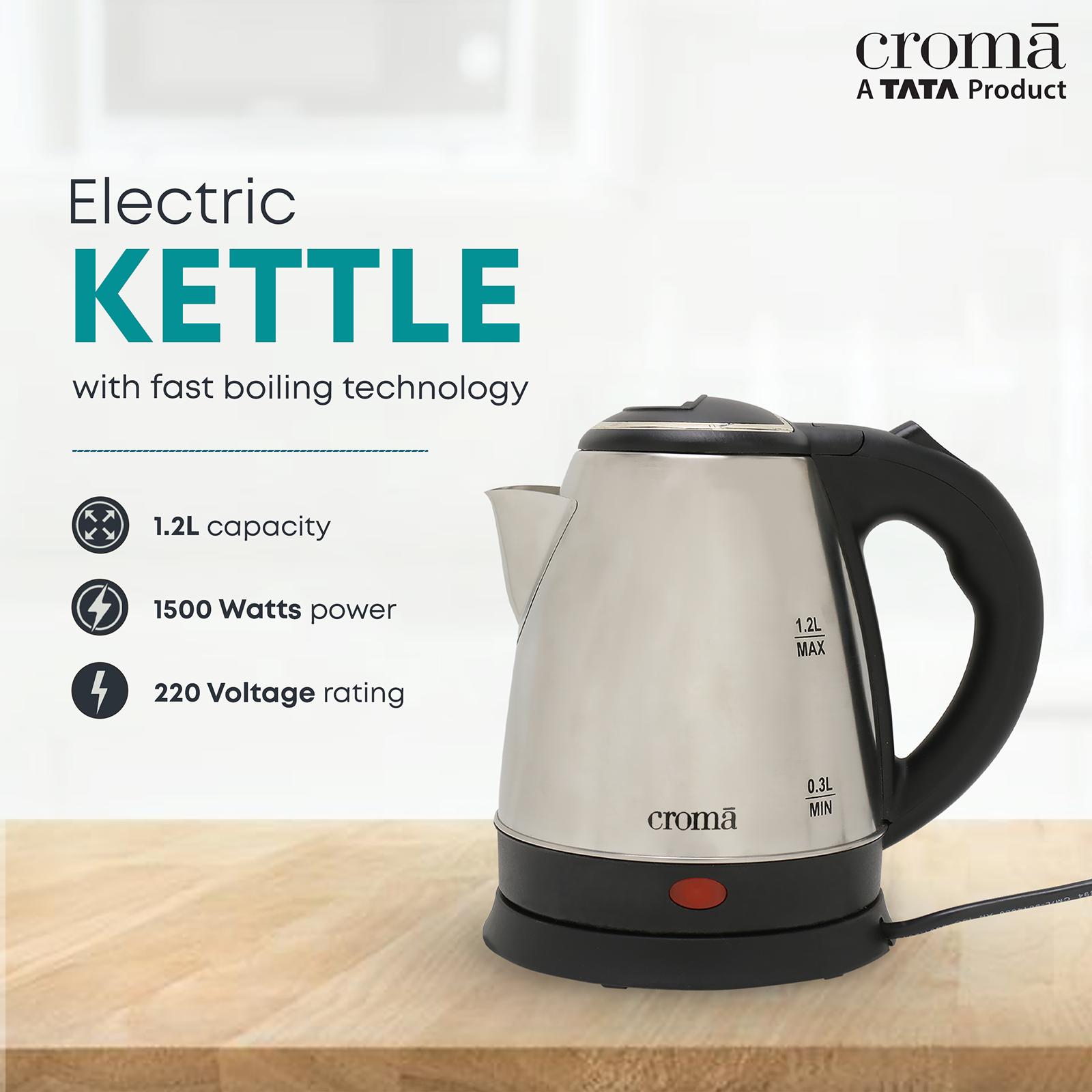 Electric Kettle Scarlett Hot Water Kettle 2 Liters 1500 Watts Stainless  Steel