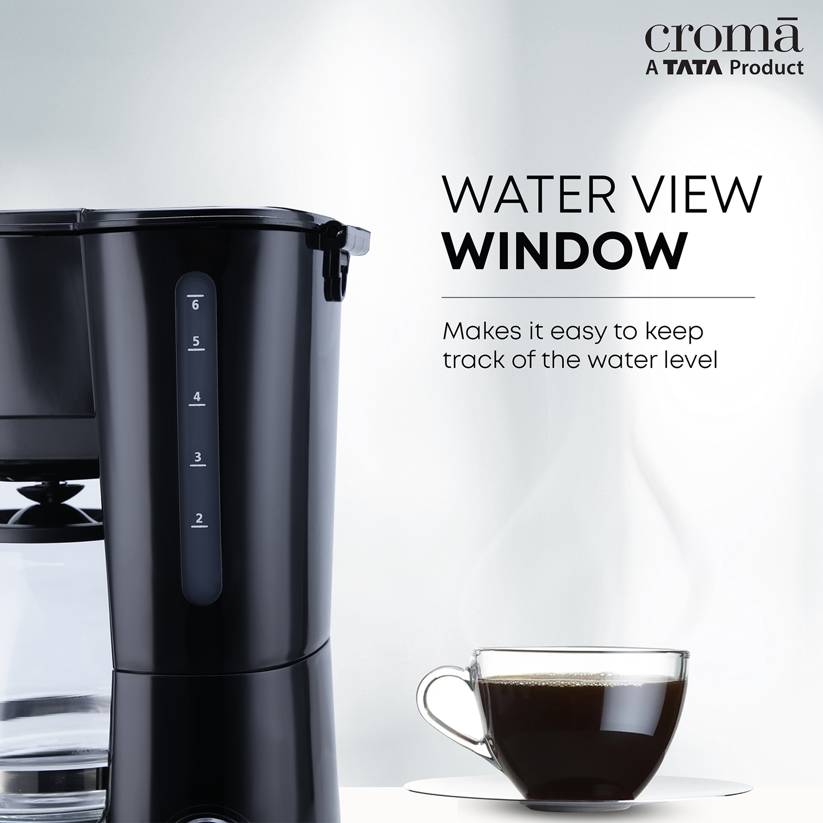 Buy Croma 600 Watt 5 Cups Manual Black Coffee Maker with Rust Resistant ( Black) Online – Croma