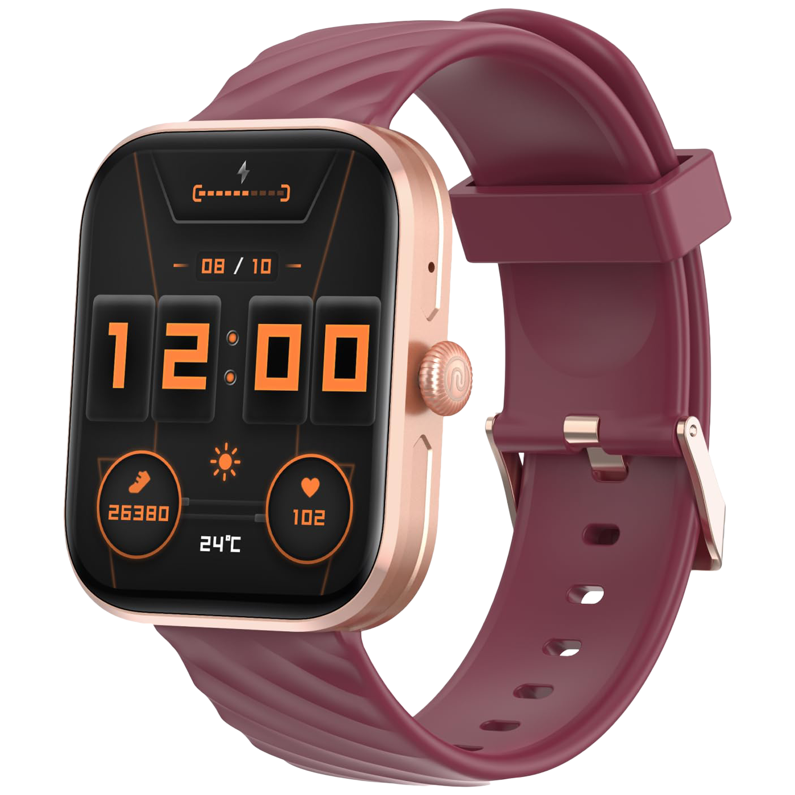 noise ColorFit Spark Smartwatch with Bluetooth Calling (50.8mm TFT HD Display, IP67 Water Resistant, Deep Wine Strap)