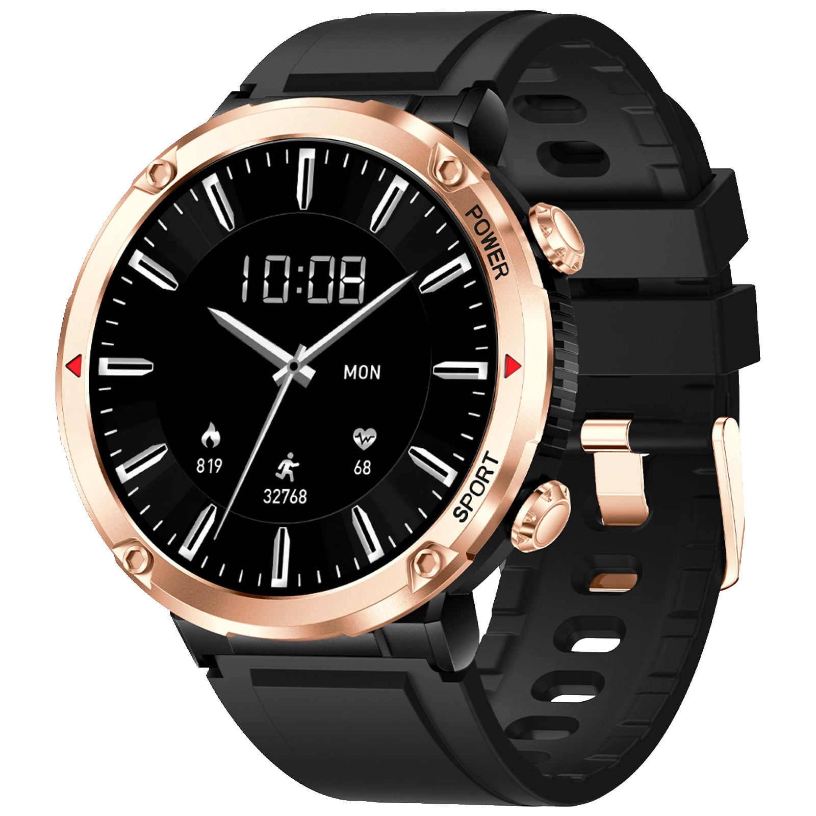 FIRE-BOLTT Sphere Smartwatch with Bluetooth Calling (40.6mm HD Display, IP68 Water Resistant, Black Strap)